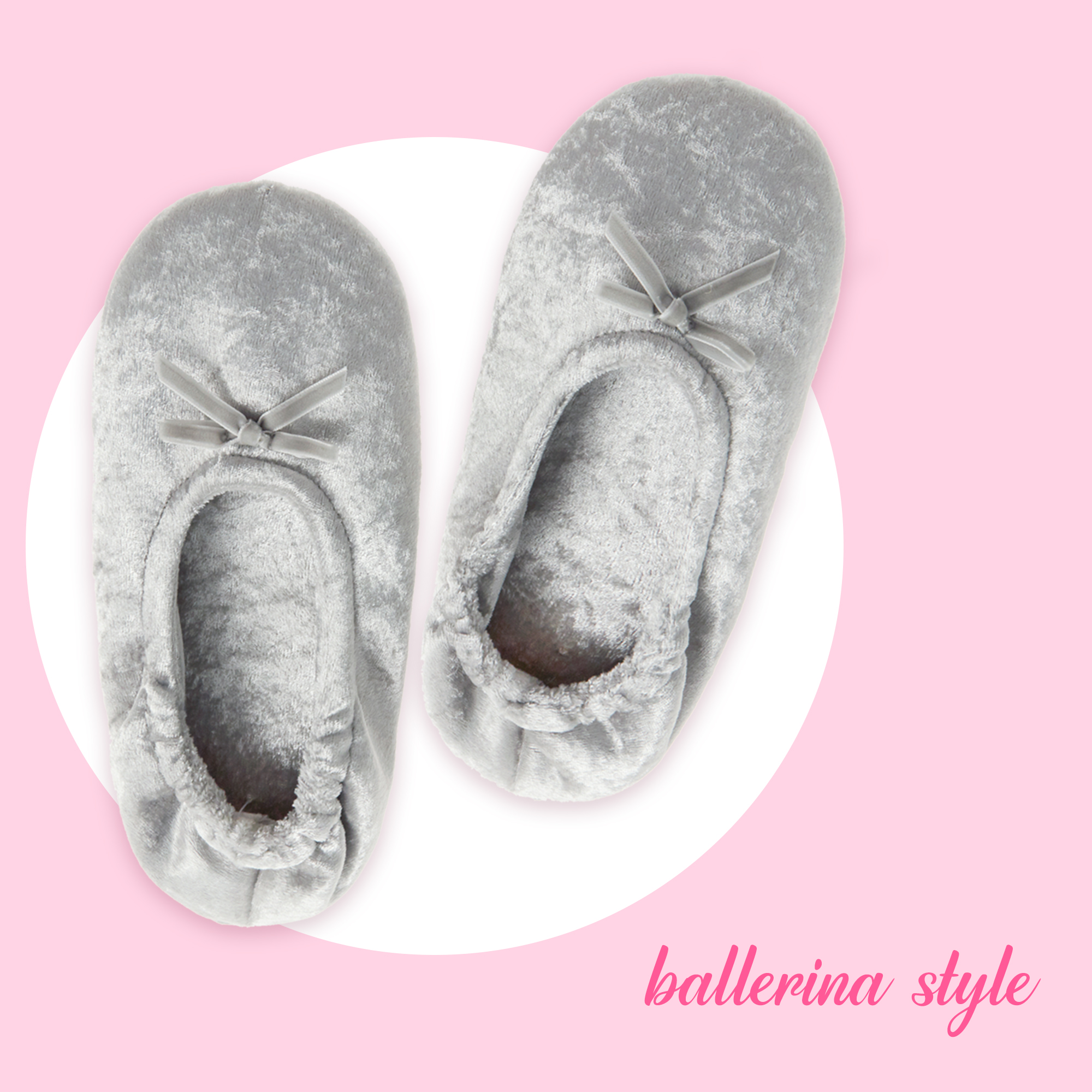 Ladies Ballerina Style Slippers Crushed Velvet Velour Womens Indoor Slippers UK - Picture 10 of 19