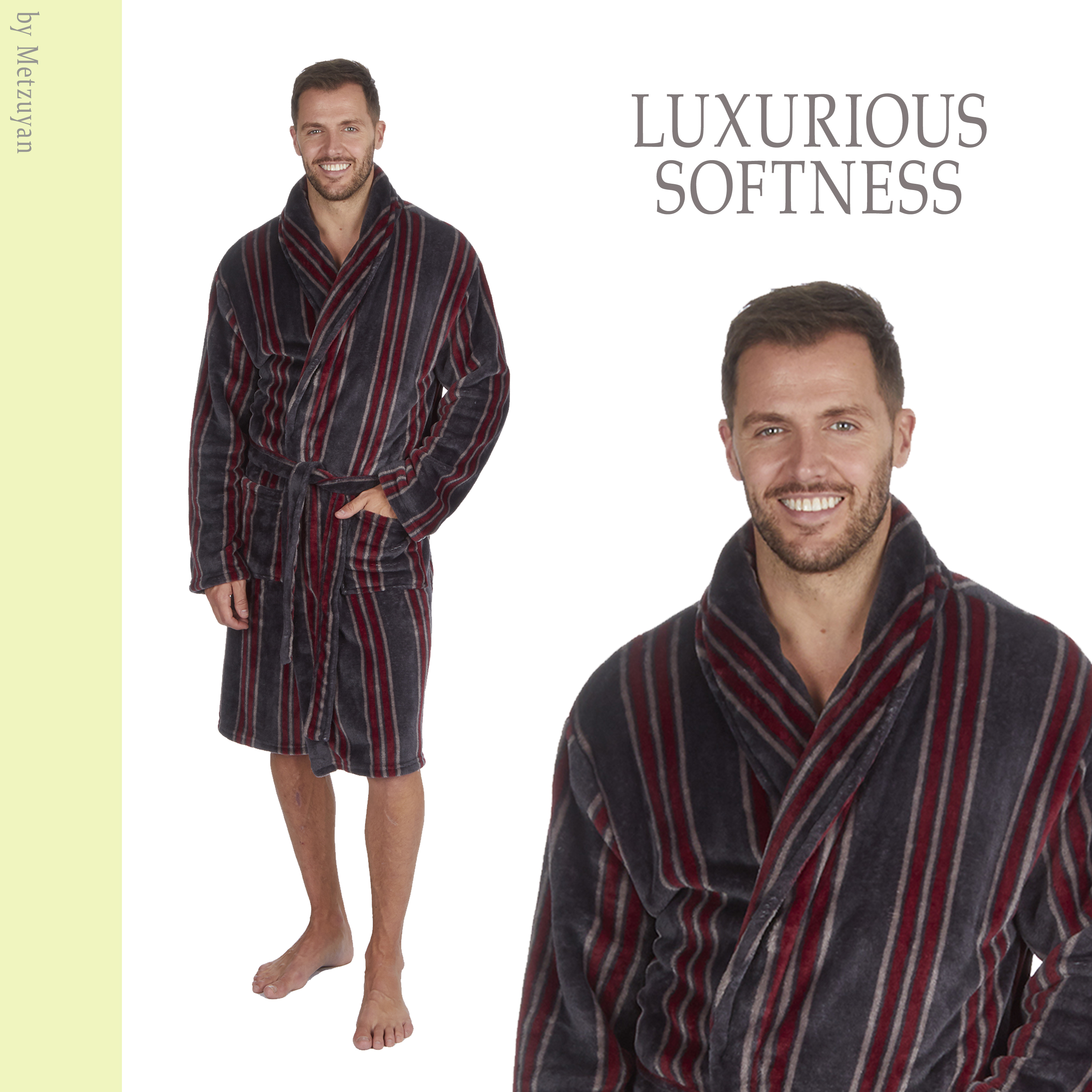Luxury Mens Ultra Soft Fleece Dressing Gown 3XL 4XL 5XL Shimmer Plain King  Size | eBay