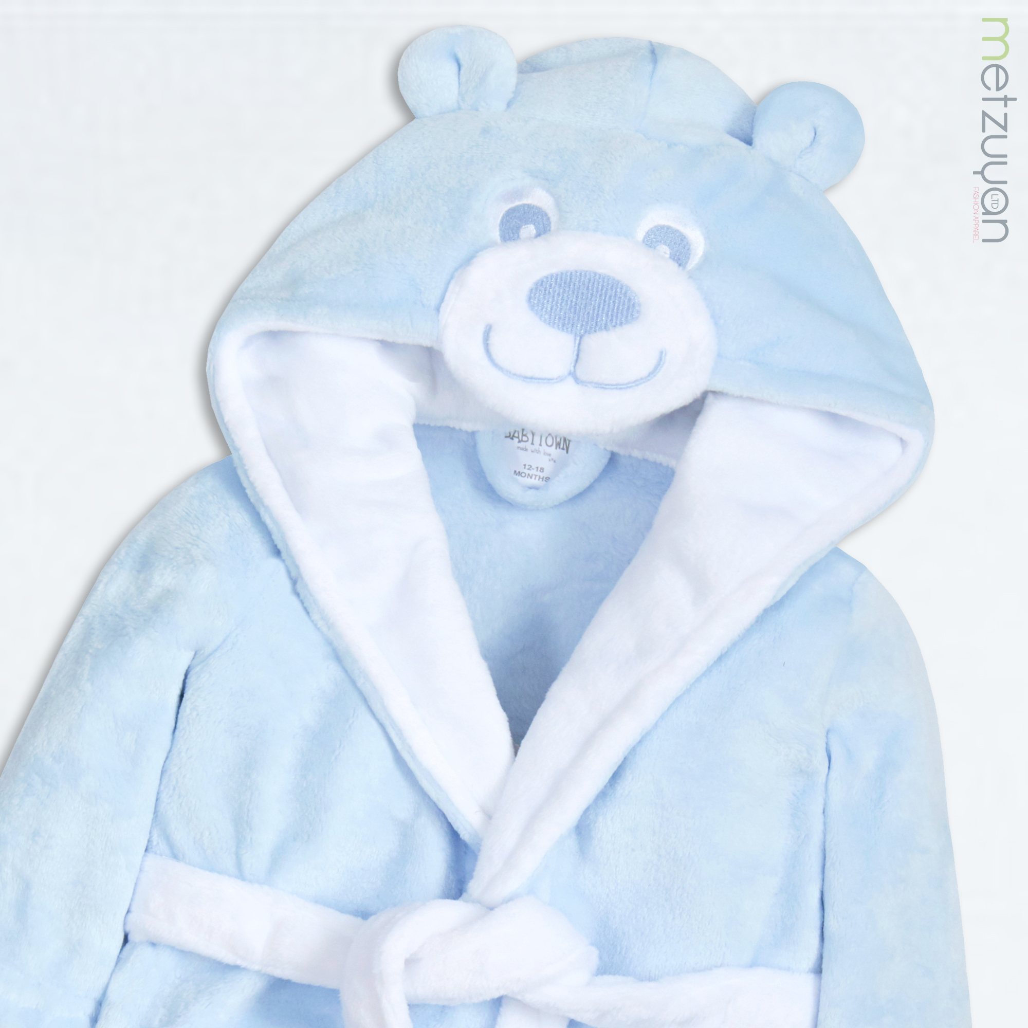 Lulabay baby boys teddy bear ear dressing gown