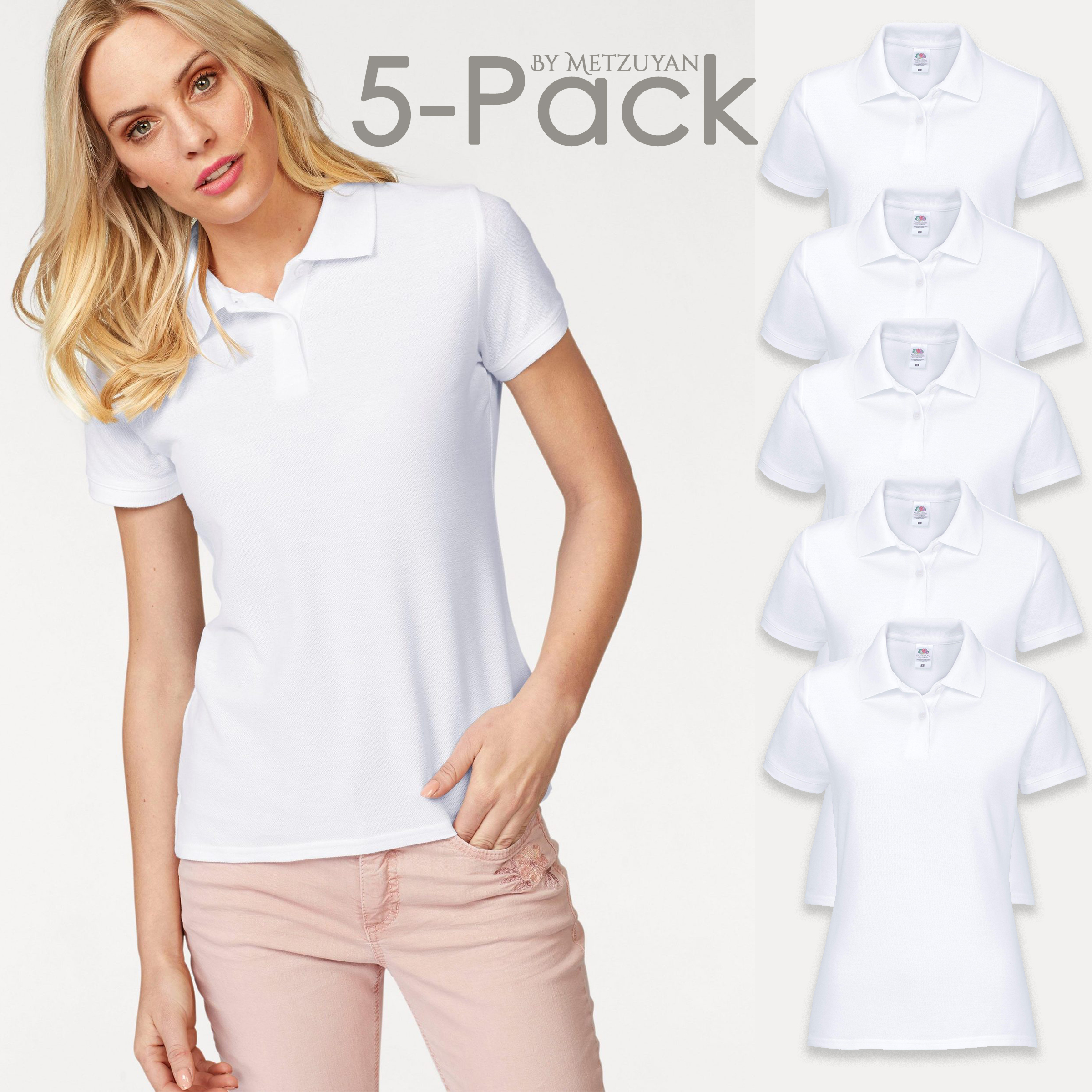 5 pack white polo shirts