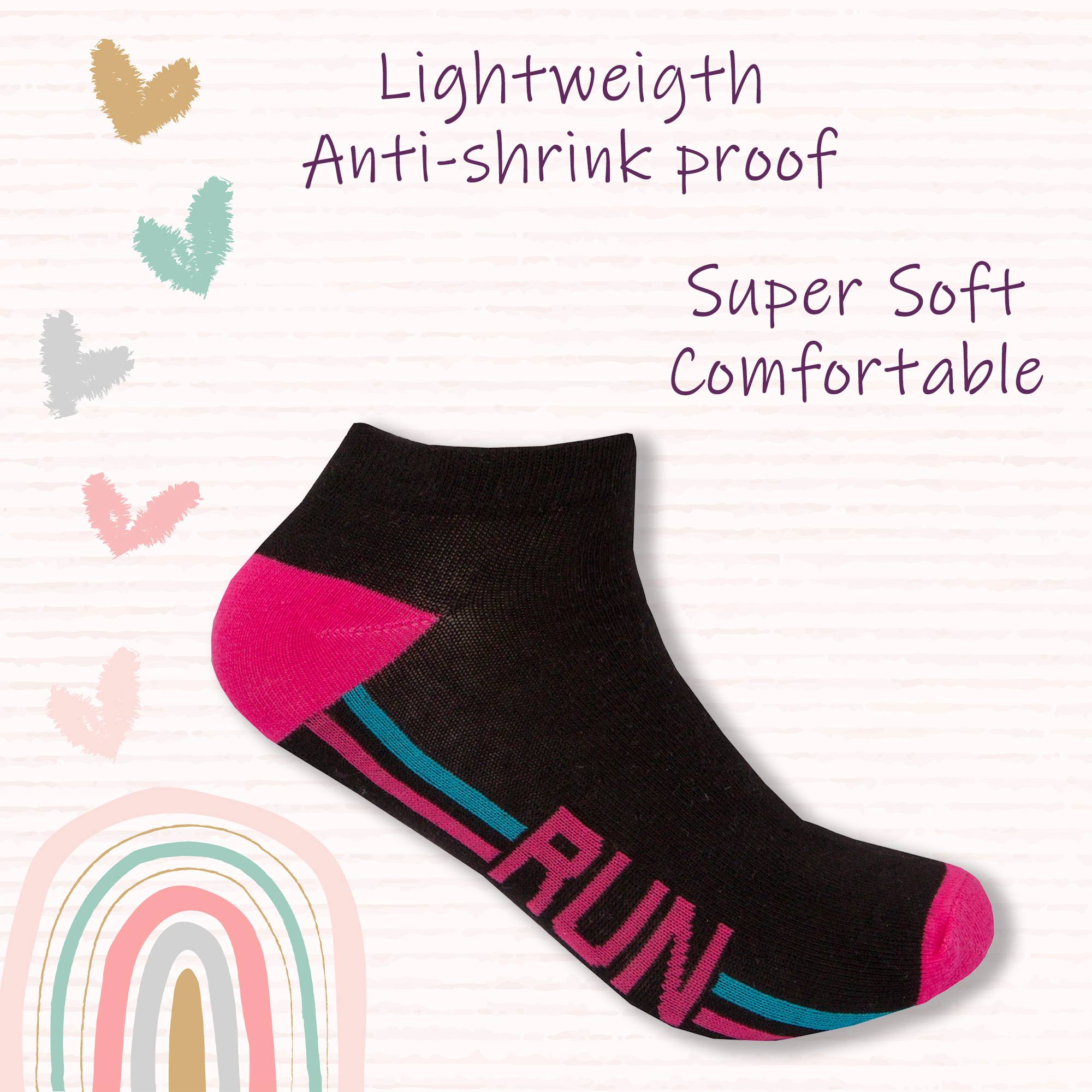 9 Pairs Ladies Sports Ankle Socks Cotton Rich Trainer Socks Running Size 4-8 UK - Picture 4 of 5