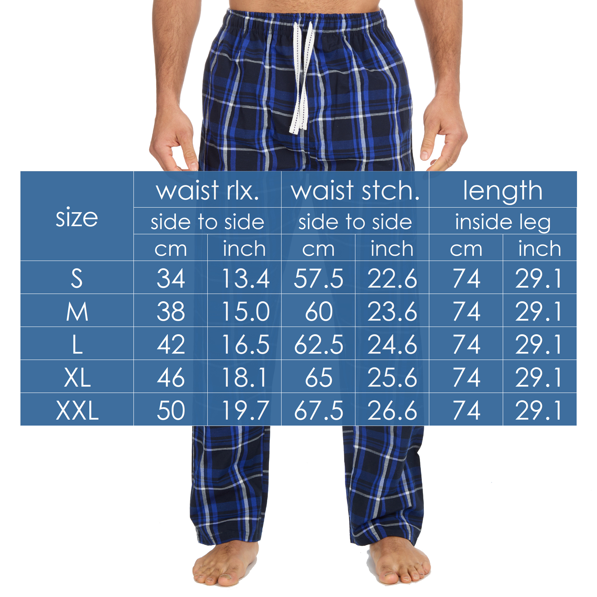 Mens Woven Pyjama Bottoms Long Pants PJ's Trousers Nightwear Lounge Pants S-XXL - Picture 13 of 25