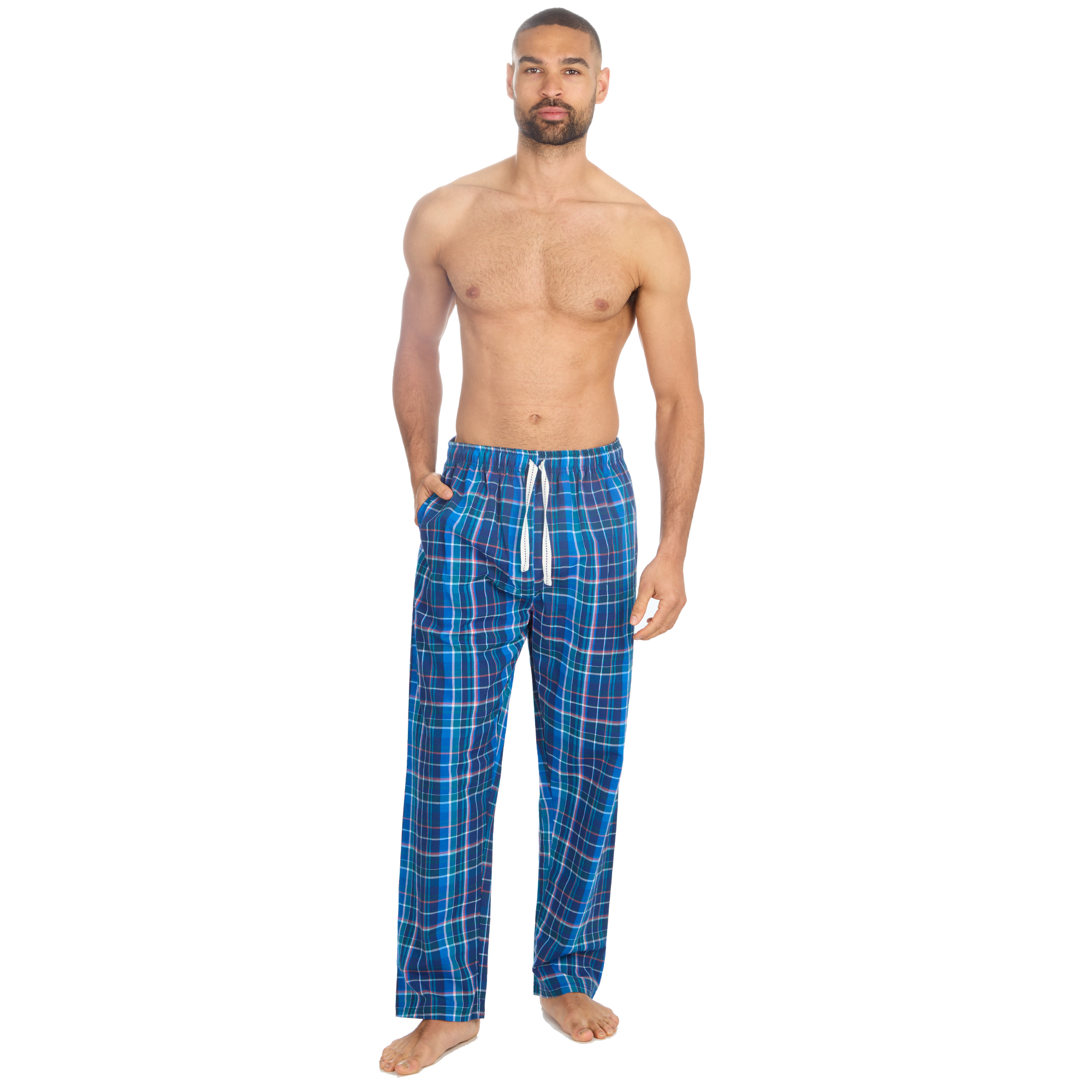 Mens Woven Pyjama Bottoms Long Pants PJ's Trousers Nightwear Lounge Pants S-XXL - Picture 15 of 25