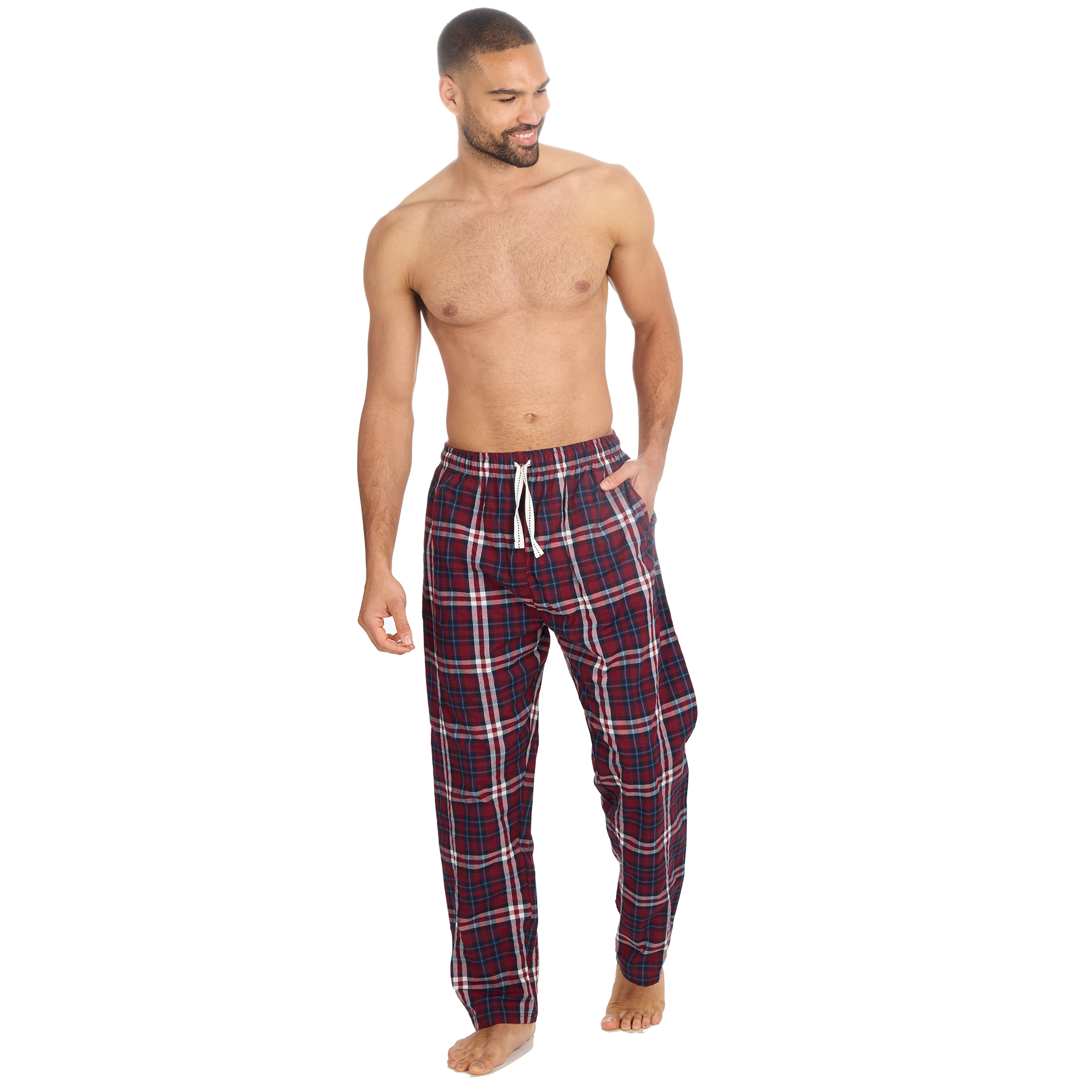 Mens Woven Pyjama Bottoms Long Pants PJ's Trousers Nightwear Lounge Pants S-XXL - Picture 22 of 25