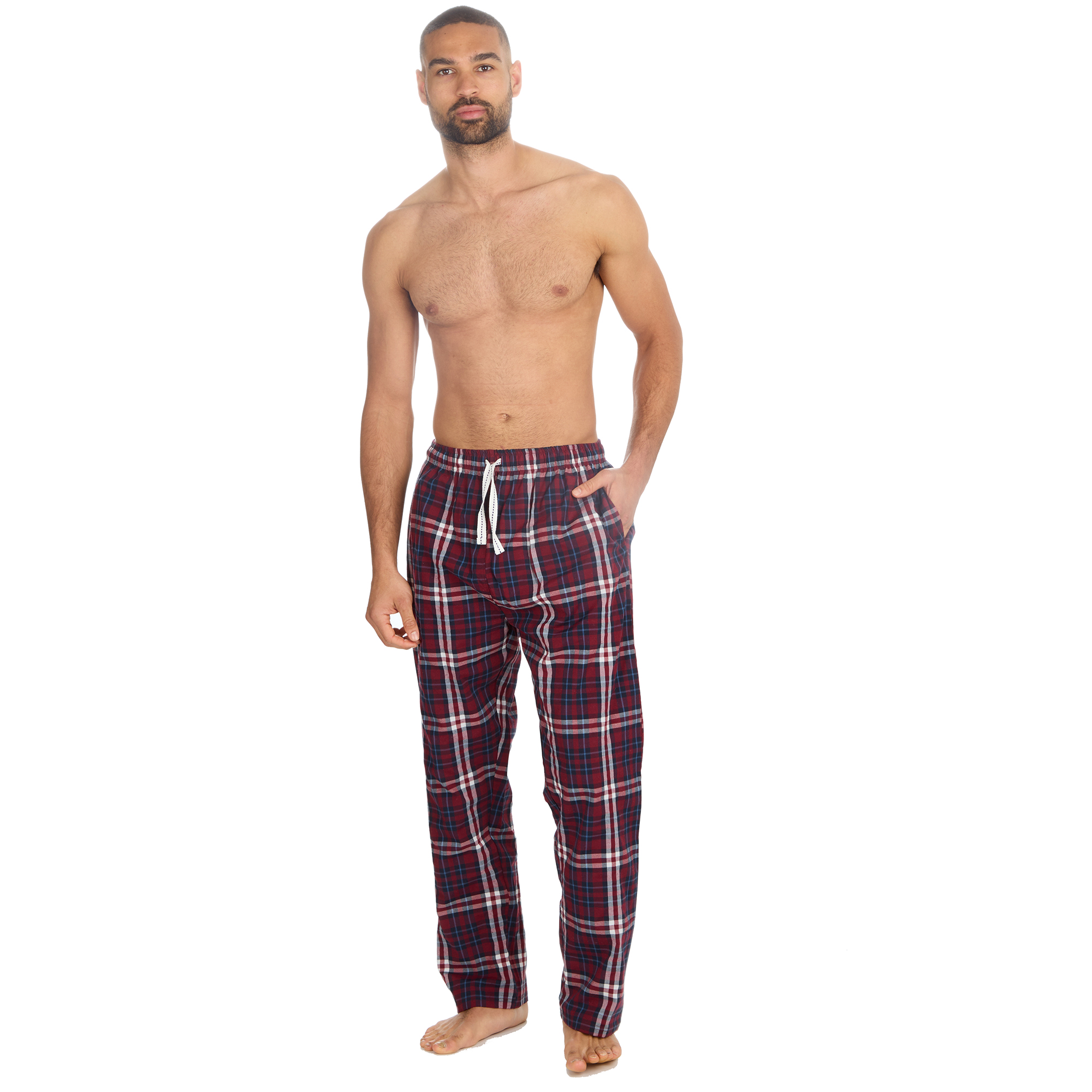 Mens Woven Pyjama Bottoms Long Pants PJ's Trousers Nightwear Lounge Pants S-XXL - Picture 21 of 25