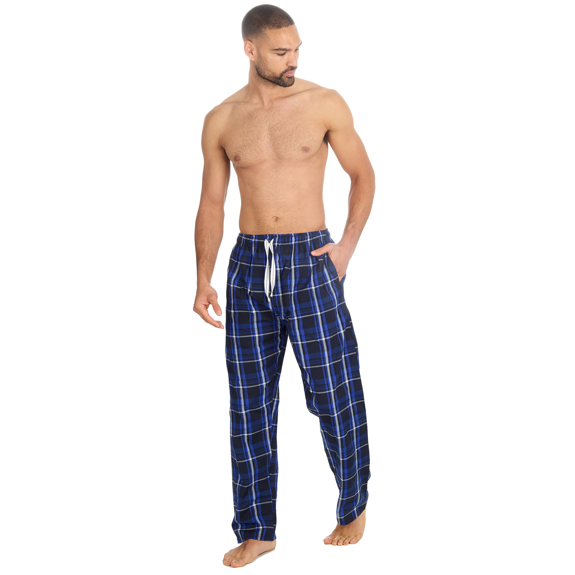 Mens Woven Pyjama Bottoms Long Pants PJ's Trousers Nightwear Lounge Pants S-XXL - Picture 10 of 25