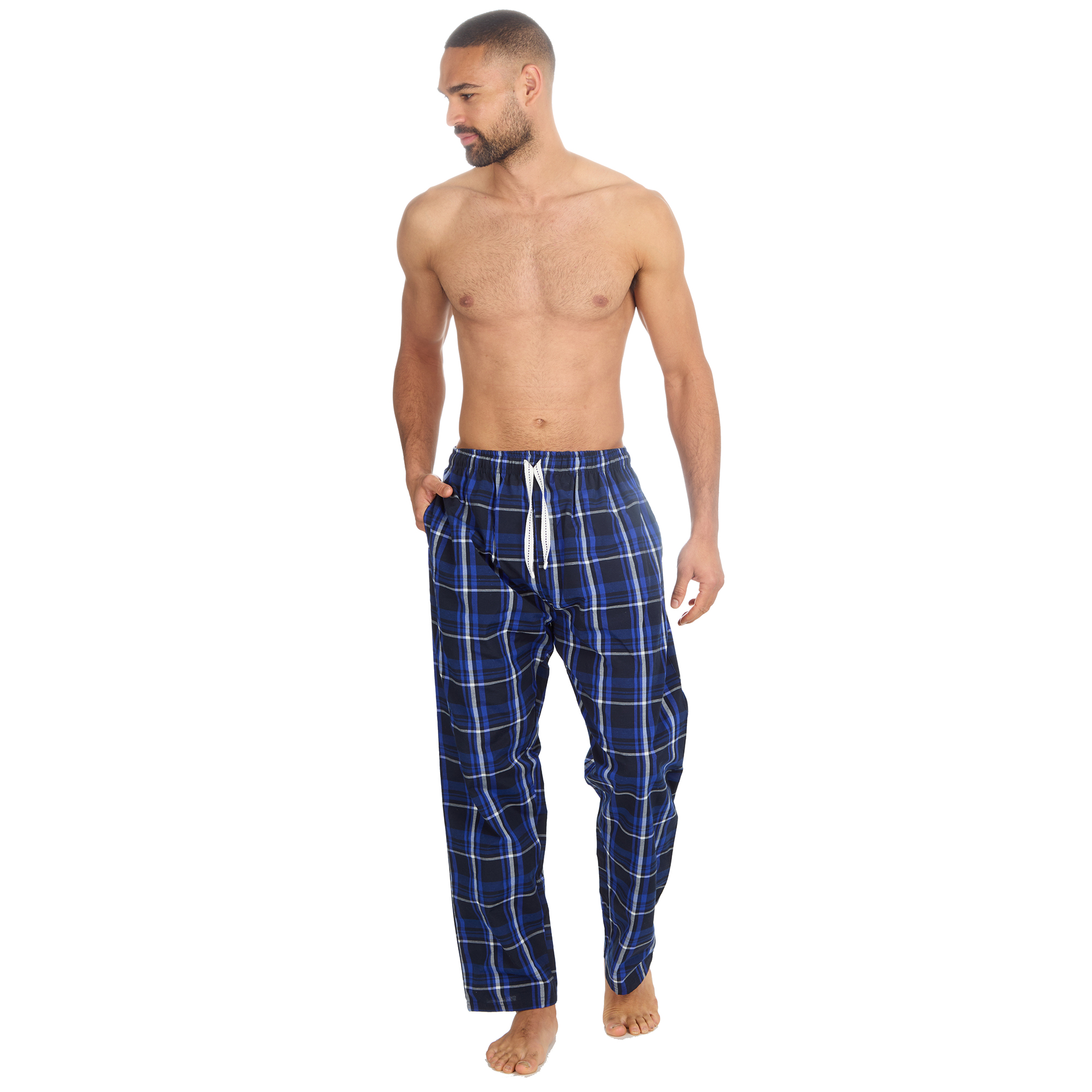 Mens Woven Pyjama Bottoms Long Pants PJ's Trousers Nightwear Lounge Pants S-XXL - Picture 9 of 25