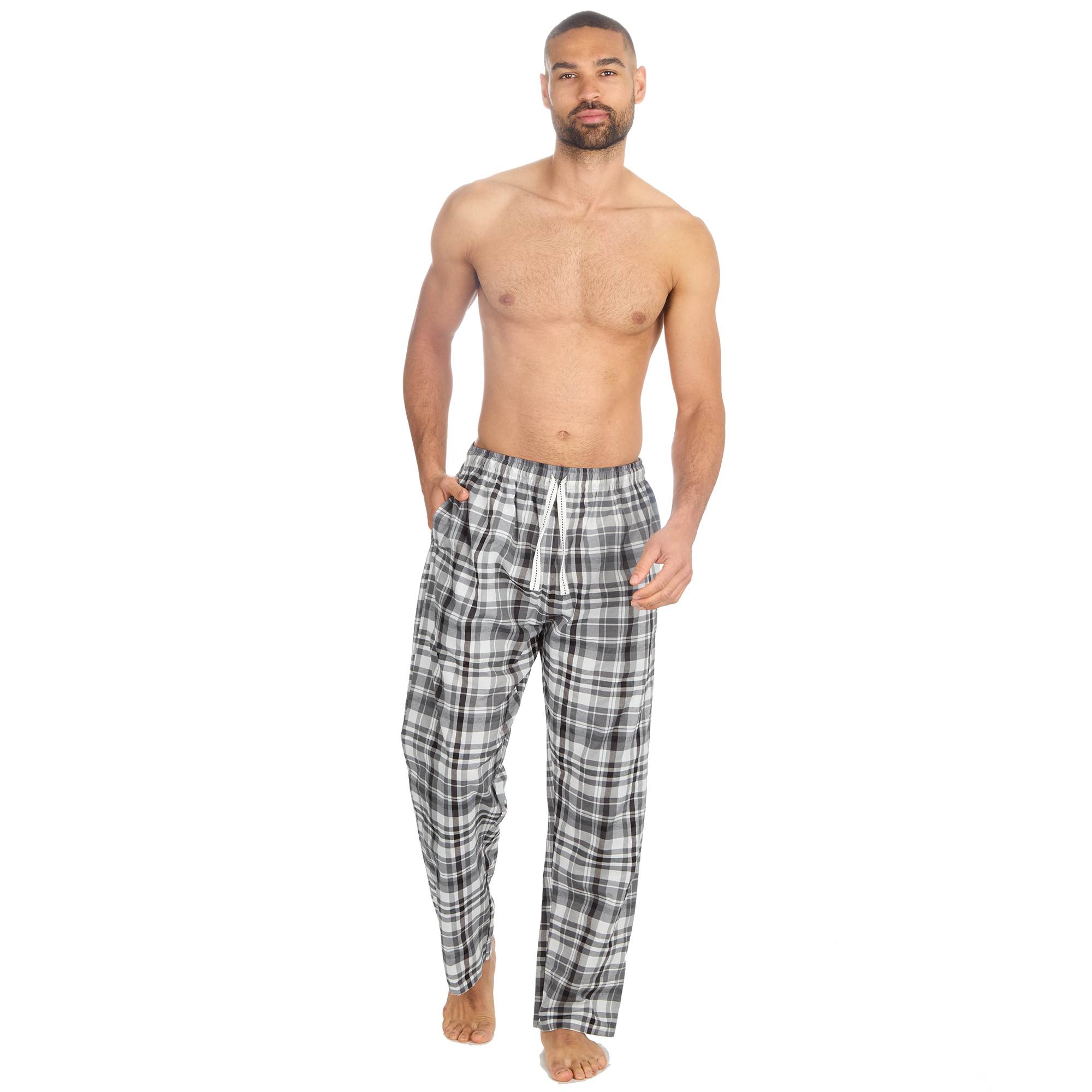 Mens Woven Pyjama Bottoms Long Pants PJ's Trousers Nightwear Lounge Pants S-XXL - Picture 4 of 25