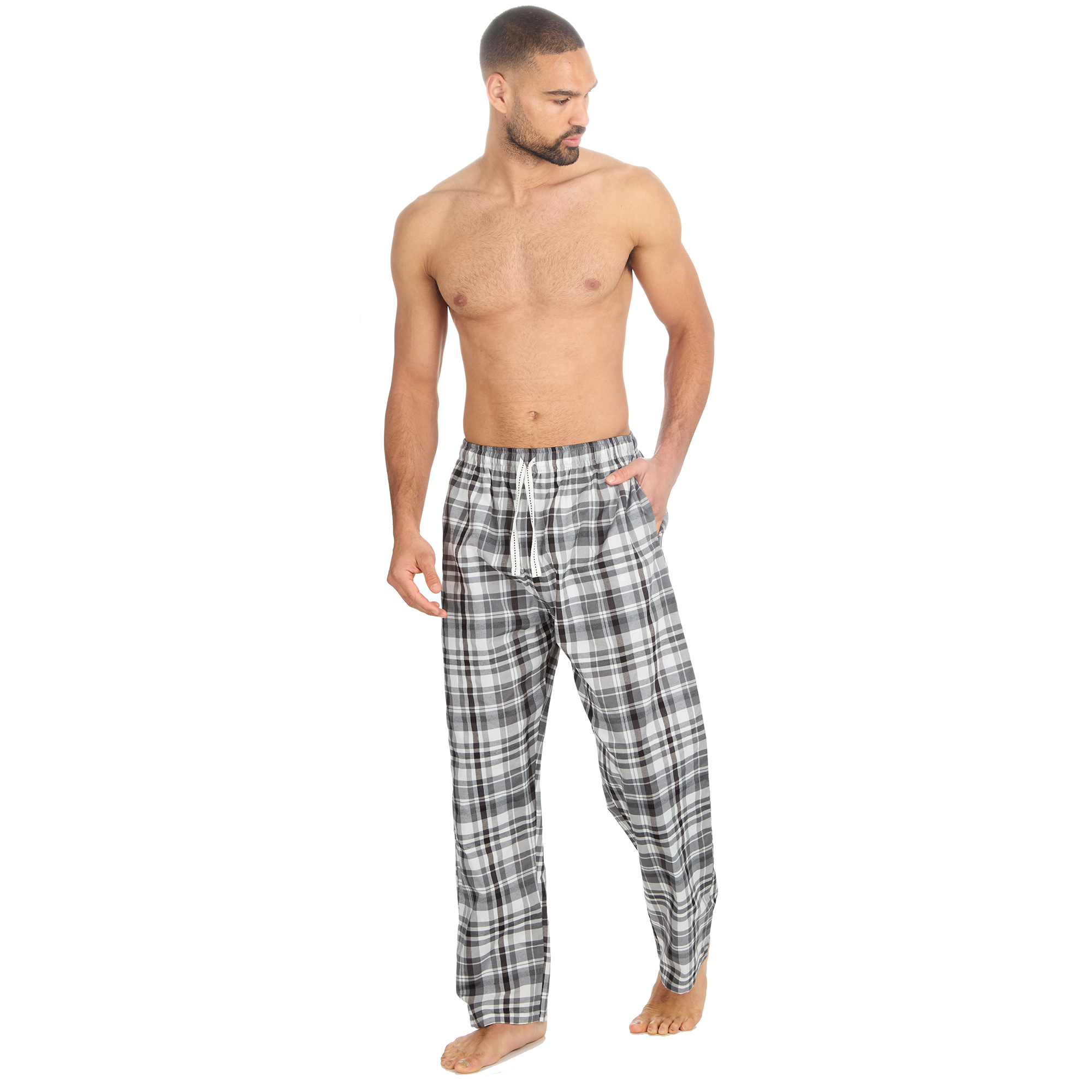 Mens Woven Pyjama Bottoms Long Pants PJ's Trousers Nightwear Lounge Pants S-XXL - Picture 3 of 25