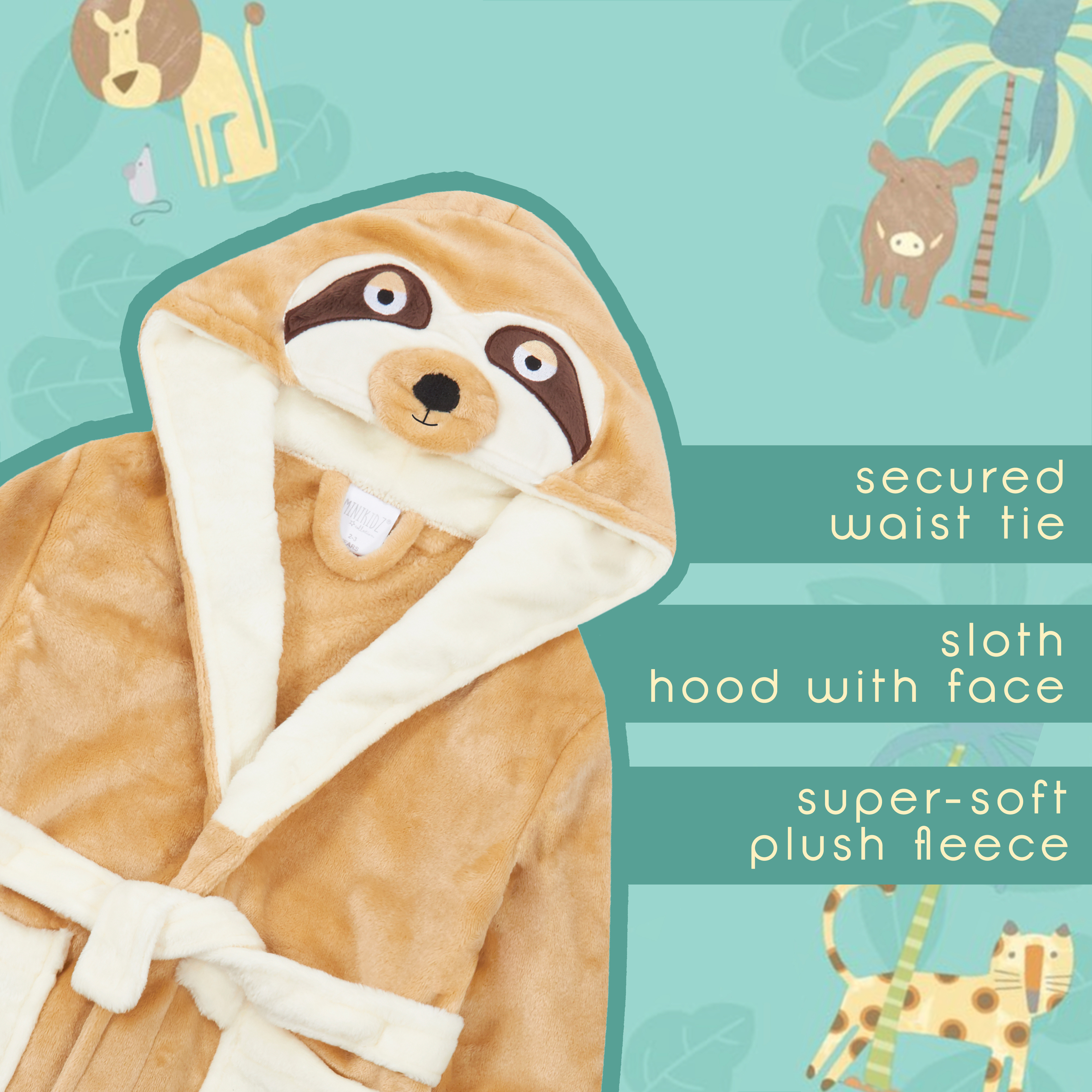 Childrens Boys Girls Novety Animal Dressing Gown Robes Plush Unisex 213 Years eBay