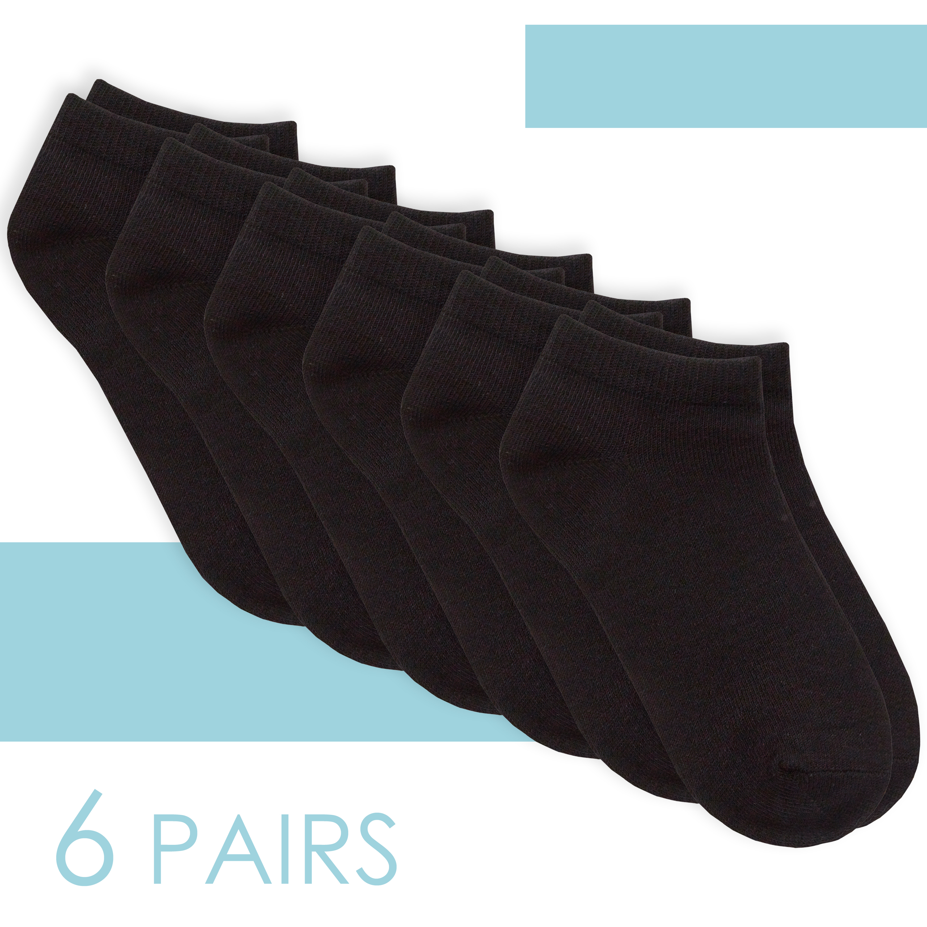 6 Pairs Boys Girls Plain Bamboo Trainer Liner Ankle Socks UK 9-12 12.5-3.5 4-6 - Picture 3 of 14