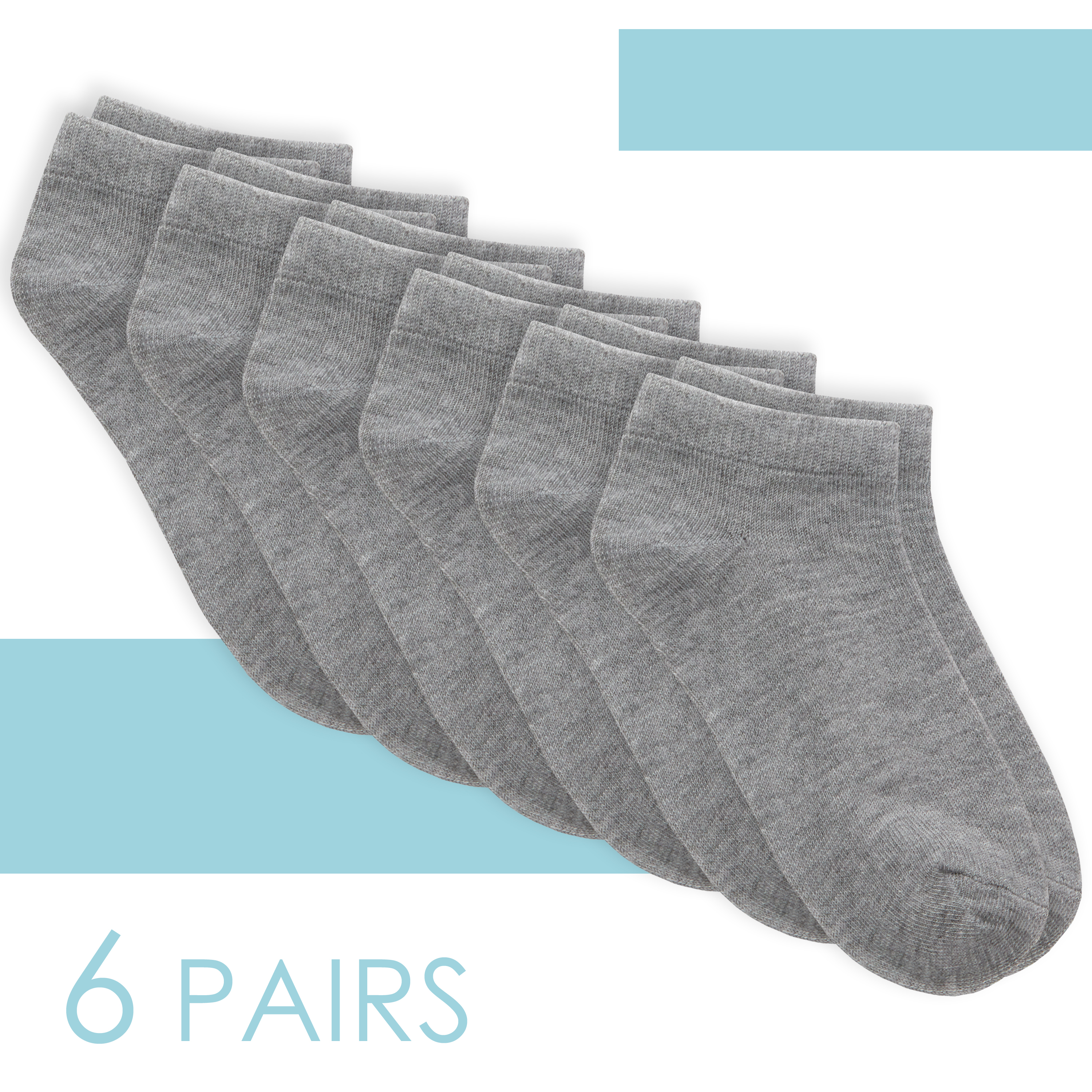 6 Pairs Boys Girls Plain Bamboo Trainer Liner Ankle Socks UK 9-12 12.5-3.5 4-6 - Picture 11 of 14