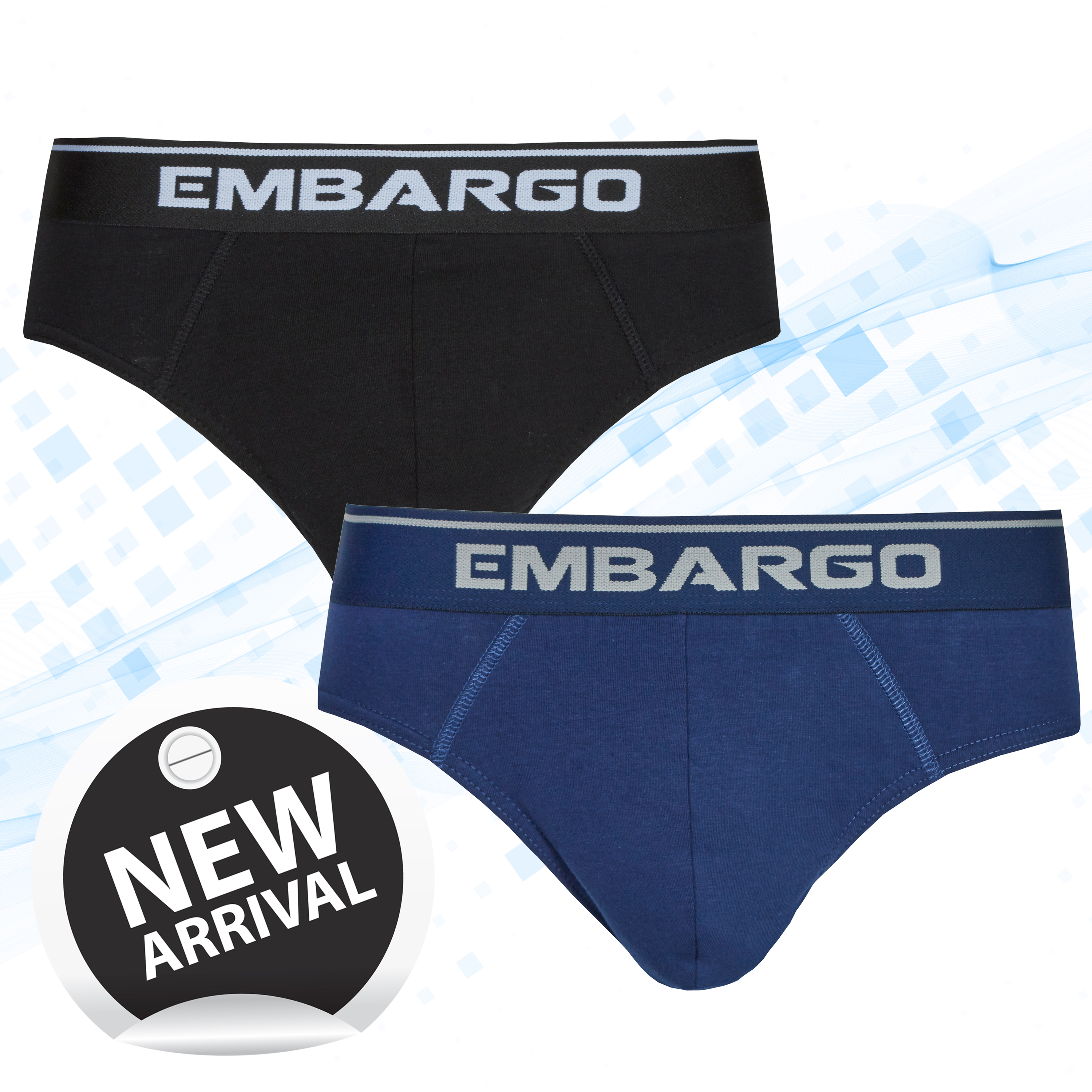 2 Pack Mens Stretch Cotton Briefs Slips Pants Underwear Plain Striped S