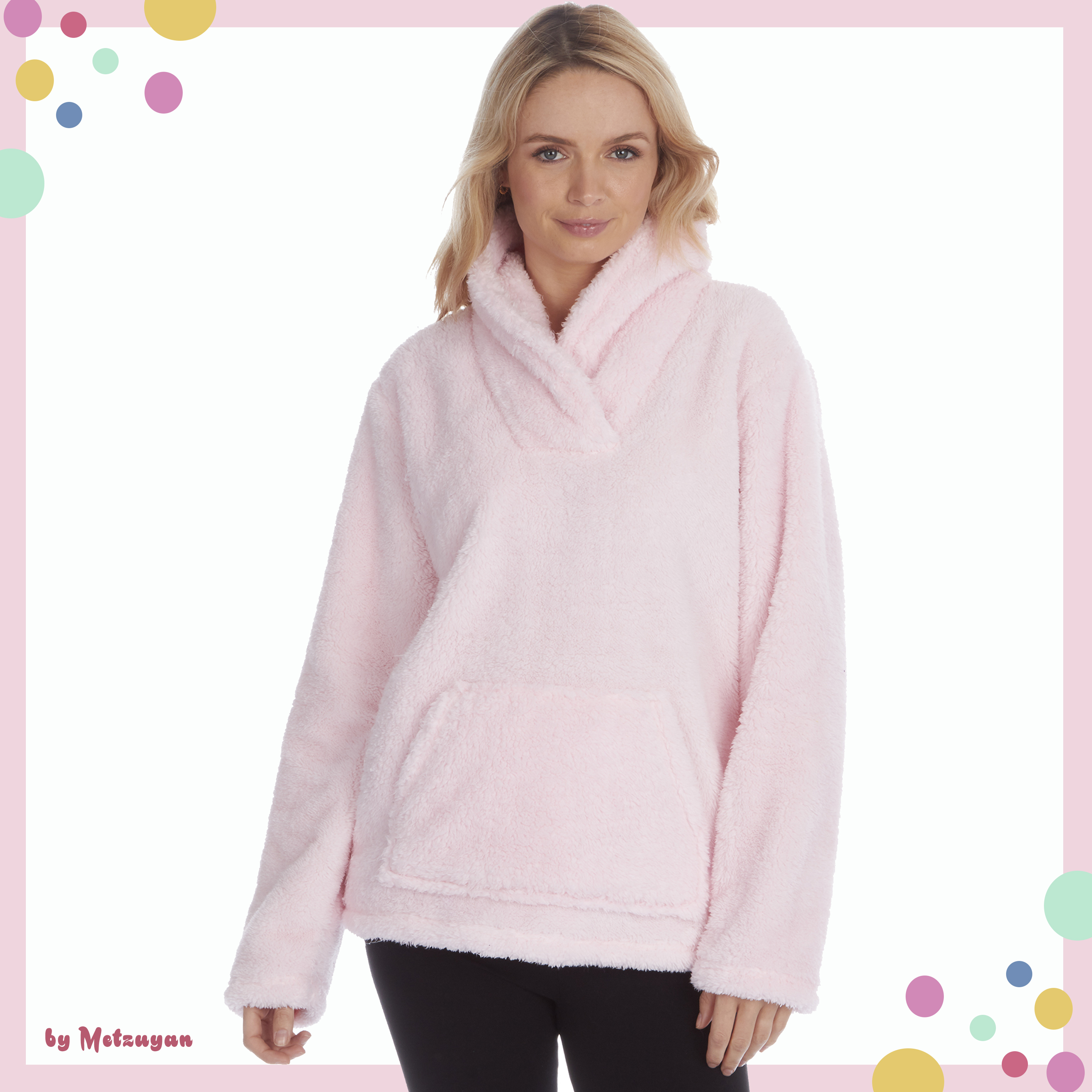 Womens Ladies Snuggle Fleece Bed Jacket Shawl Collar Pyjama Top Lounge