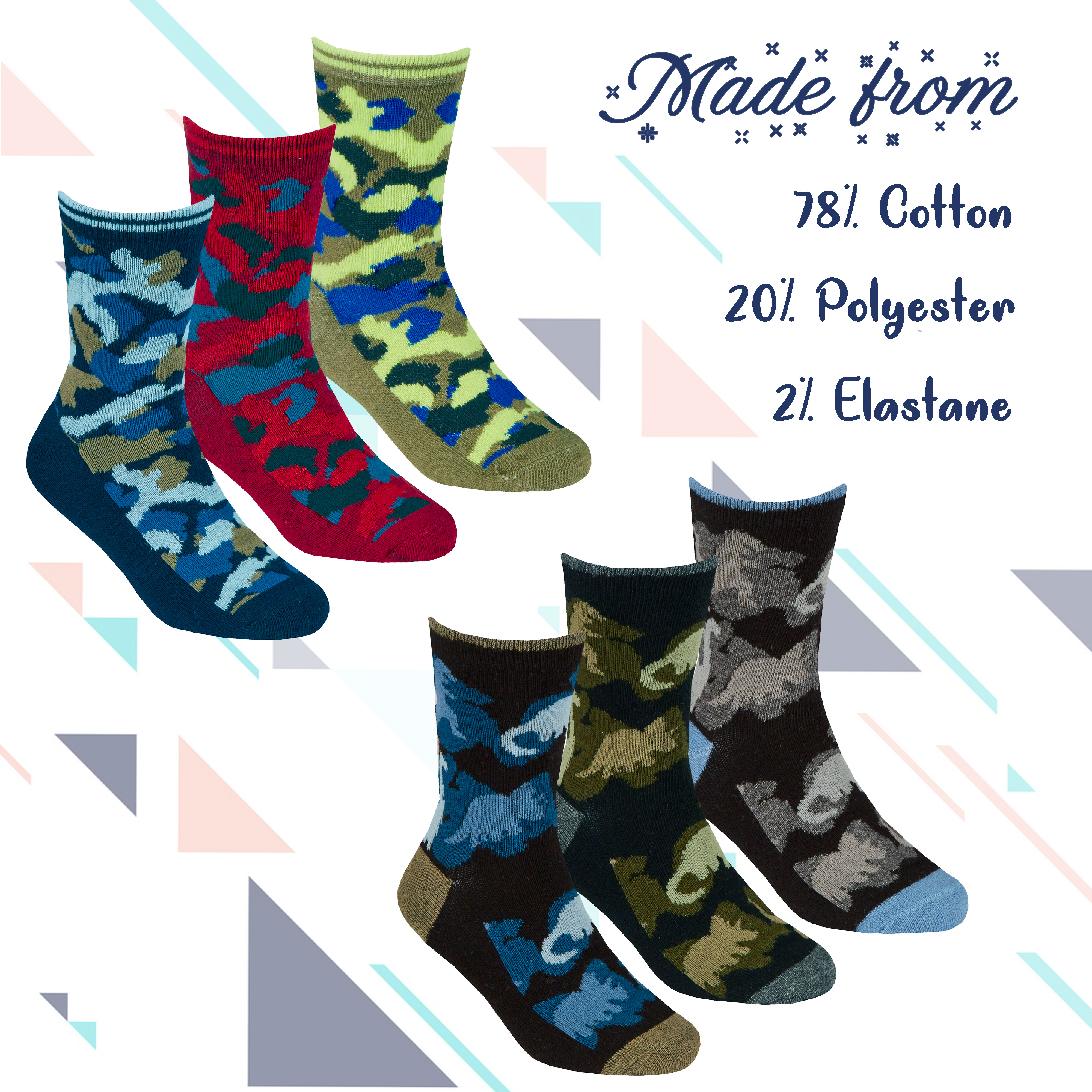 6 Pairs Boys Cotton Rich Novelty Funky Cartoon School Everyday Multipack Socks - Picture 3 of 46