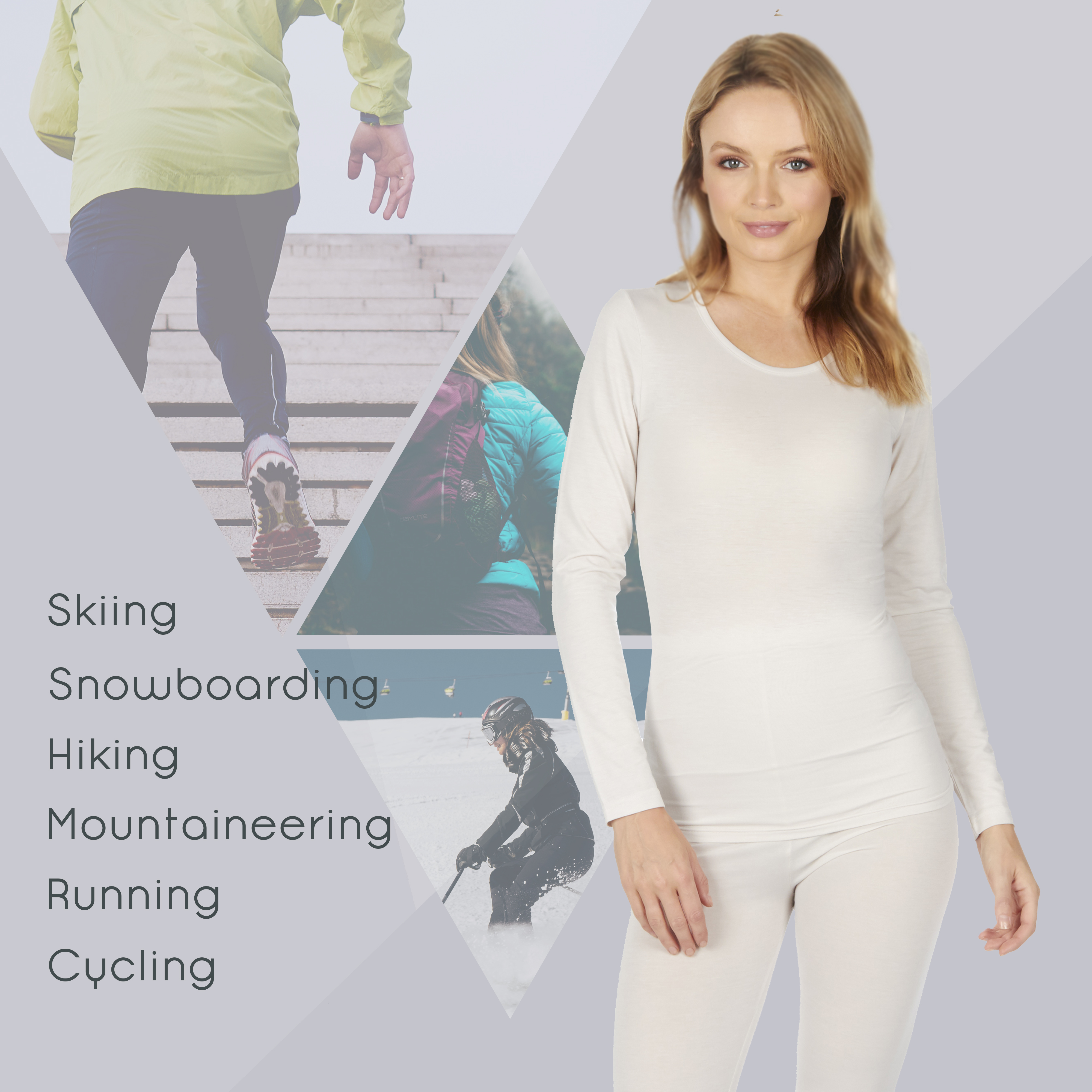 Women's Ladies Ultra Soft Base Layer Thermals Winter Sports Skiing Snow ...