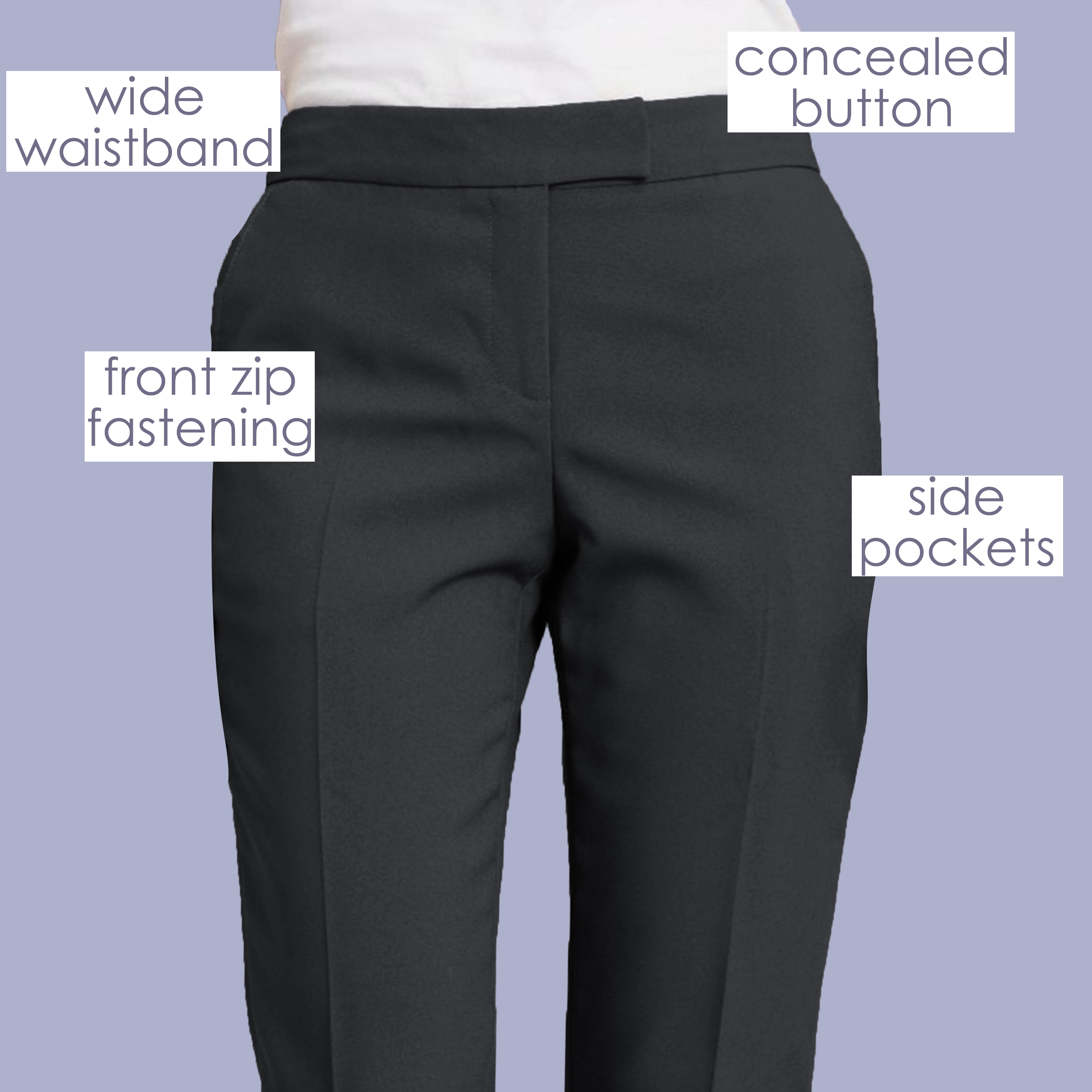 Ladies Womens Office Trousers Smart Workwear Business Bottoms Plus Size ...