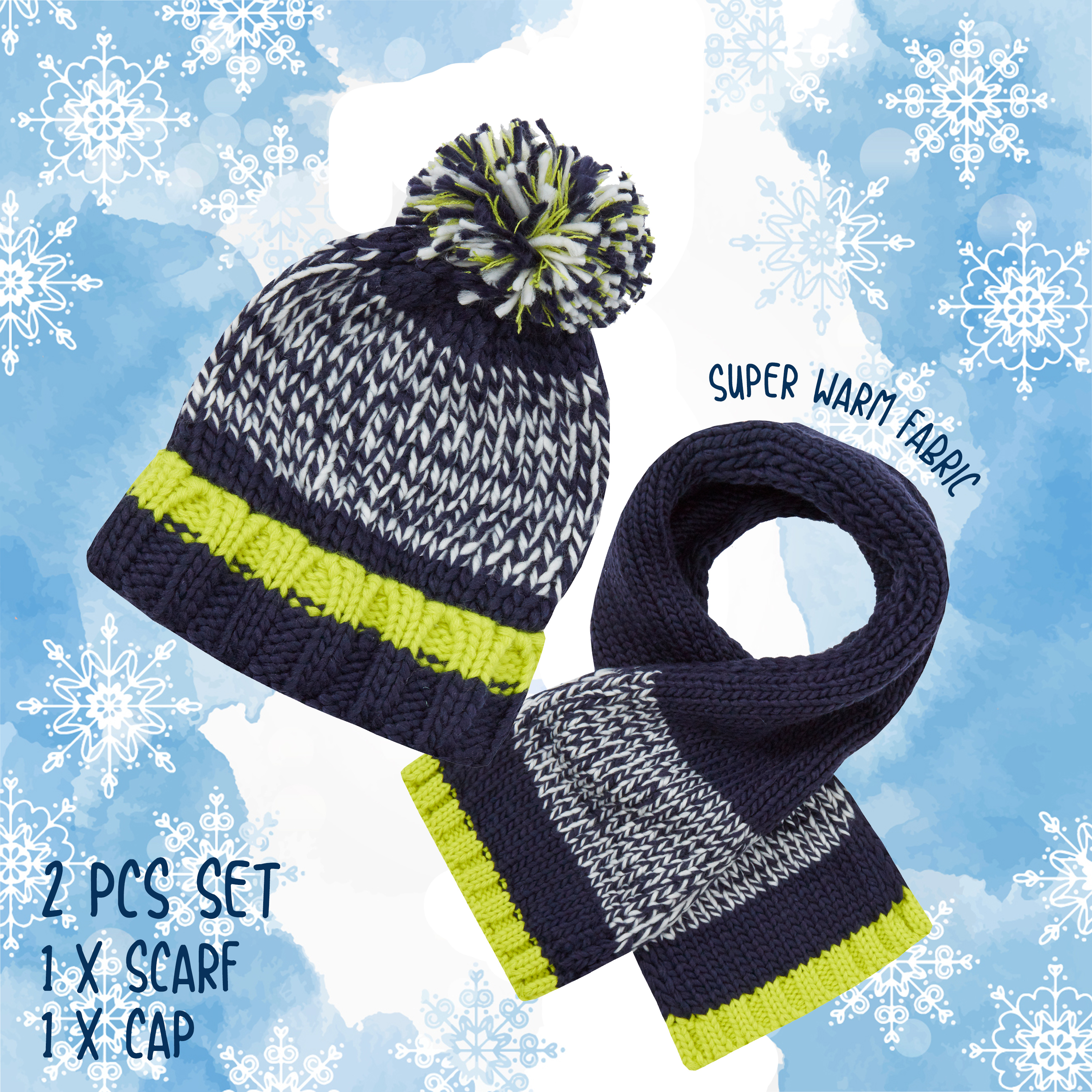 Boys navy hat and scarf Clearance