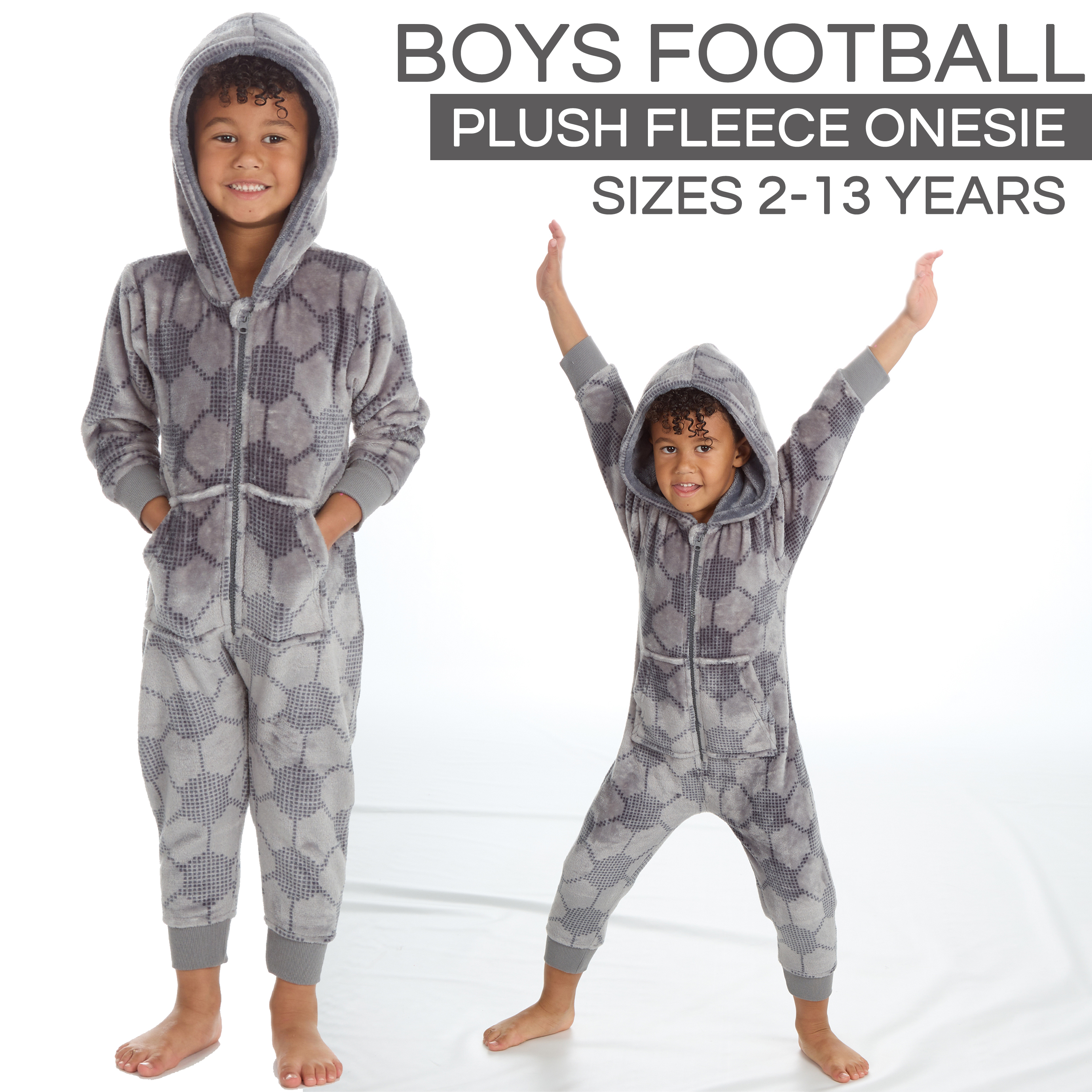 Pokémon Kids Onesie Pajamas - Boys Long Sleeve Zip Up Hooded Blanket Sleep - One Piece Costume - Official License