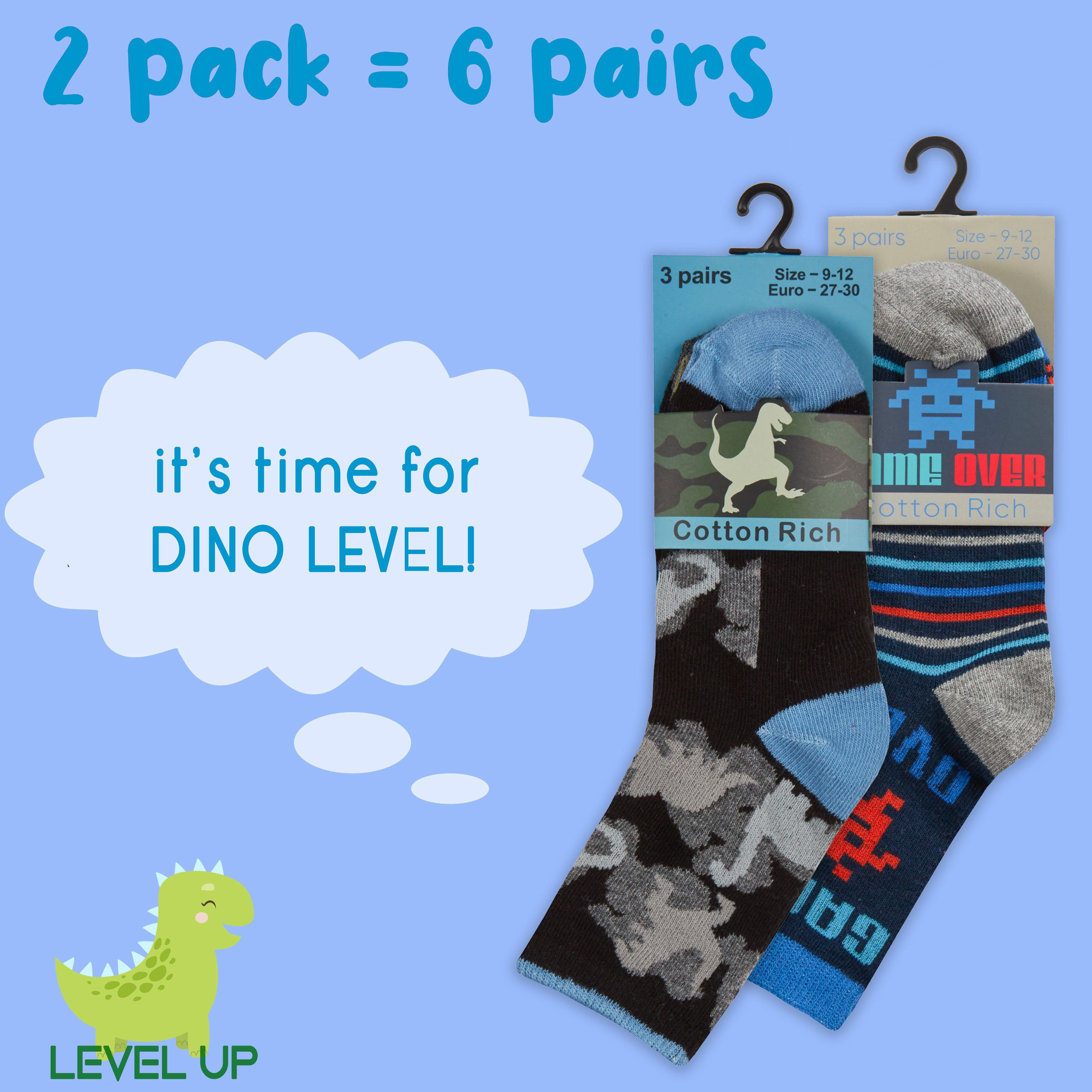 Kids Boys 6 Pairs Crew Socks Cotton Rich Novelty Cartoon Print Mid Calf Sock Set - Picture 7 of 43