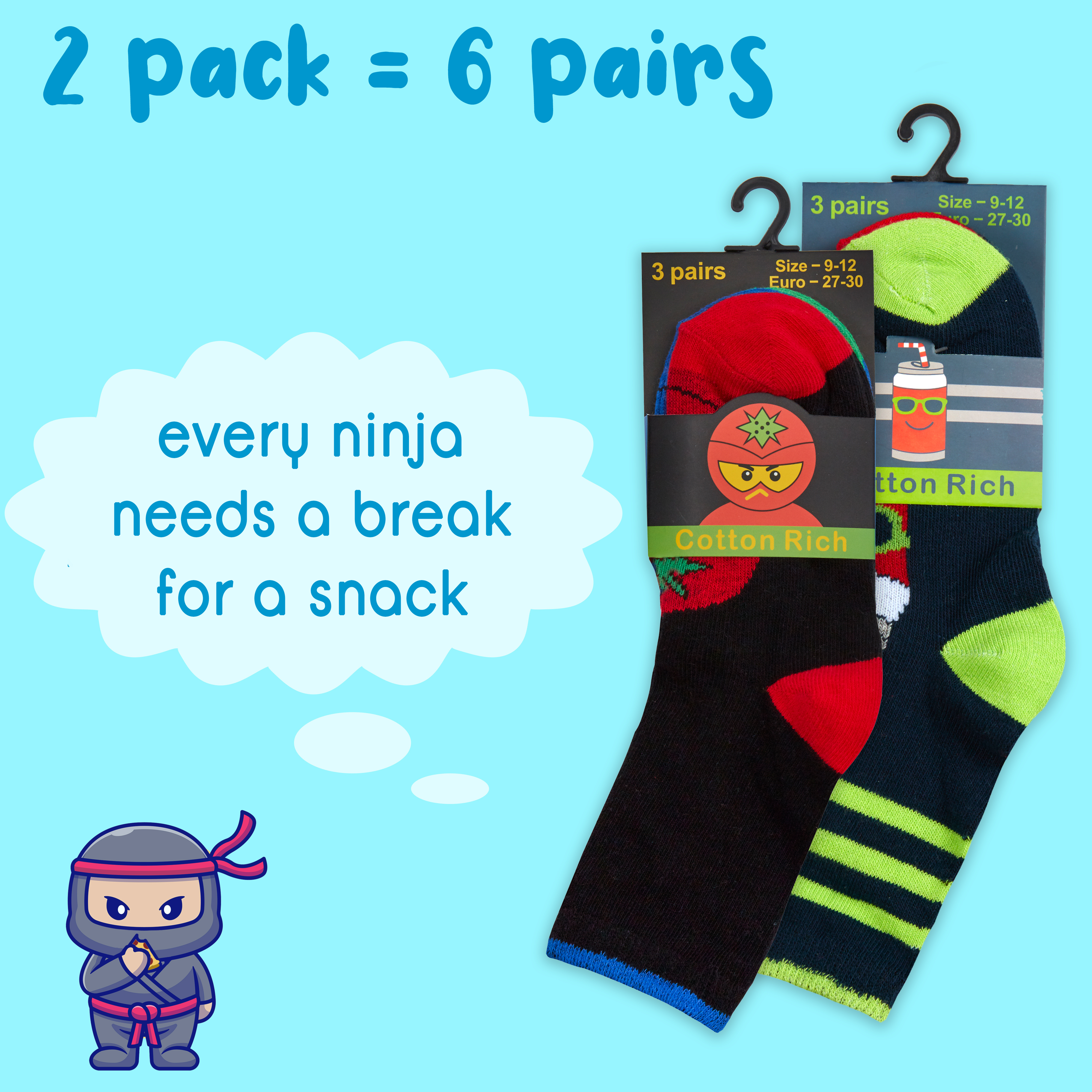 Kids Boys 6 Pairs Crew Socks Cotton Rich Novelty Cartoon Print Mid Calf Sock Set - Picture 19 of 43