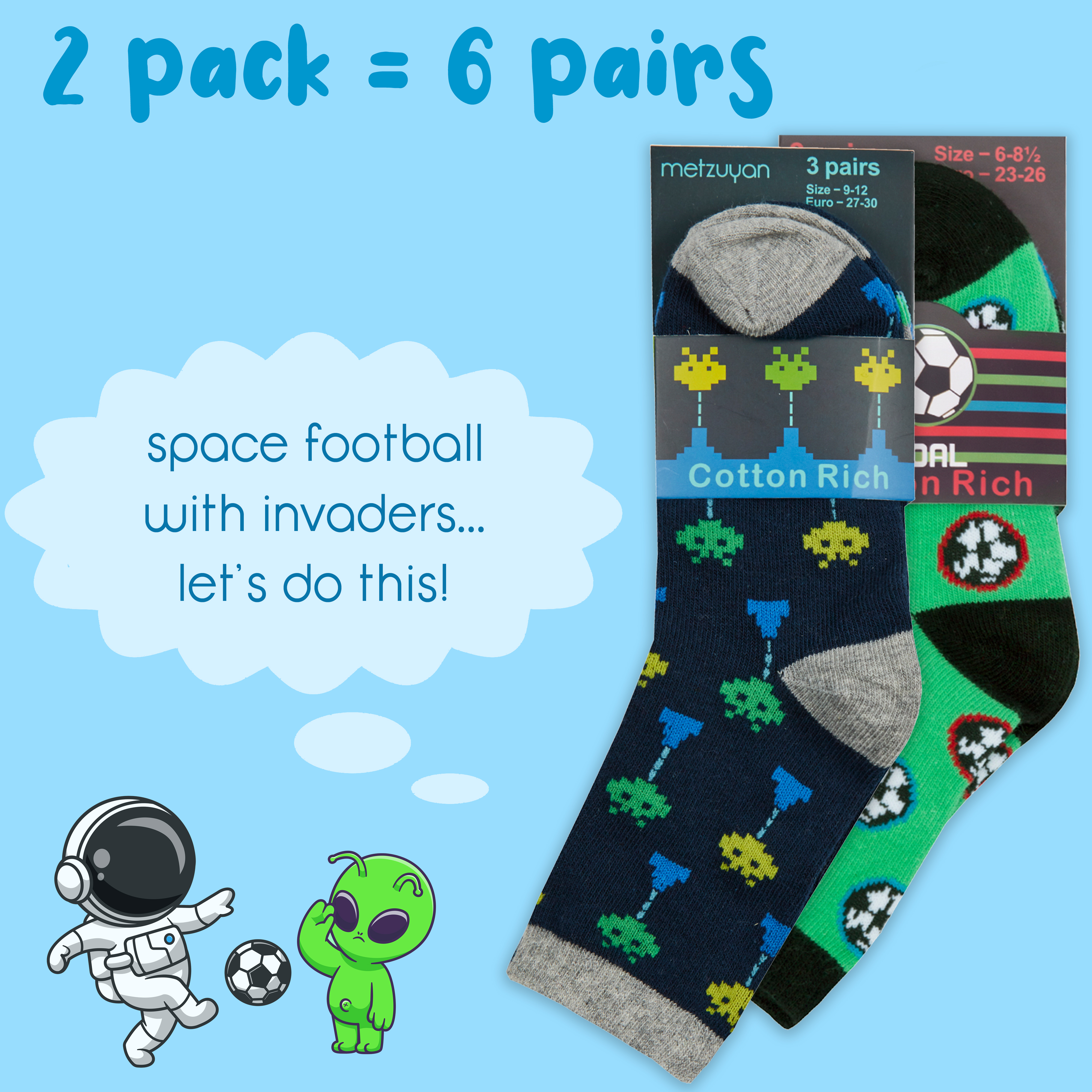 Kids Boys 6 Pairs Crew Socks Cotton Rich Novelty Cartoon Print Mid Calf Sock Set - Picture 16 of 43