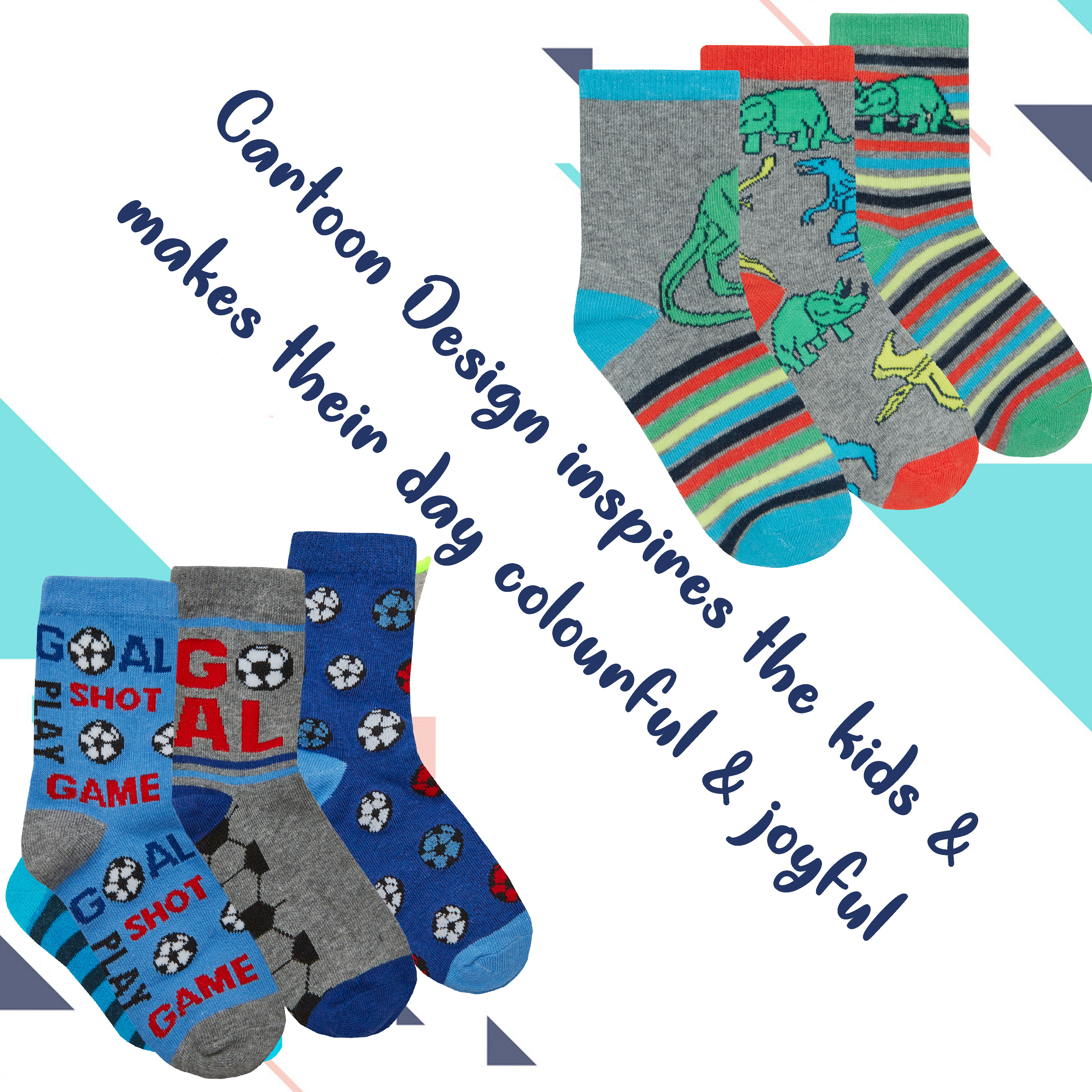 6 Pairs Boys Cotton Rich Novelty Funky Cartoon School Everyday Multipack Socks - Picture 8 of 46