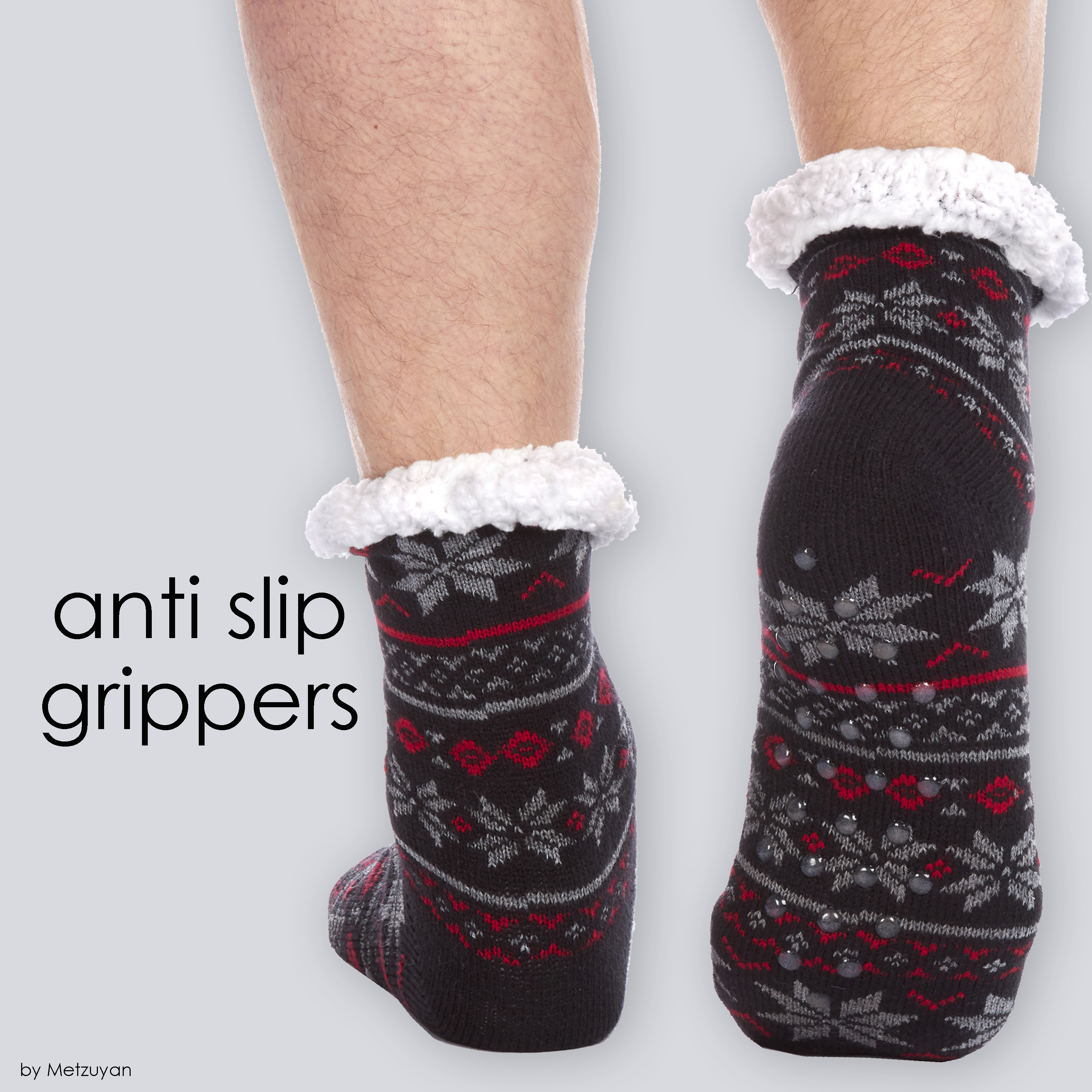 1 Pair Mens Lounge Chunky Slipper Socks Knitted Bed Socks Anti
