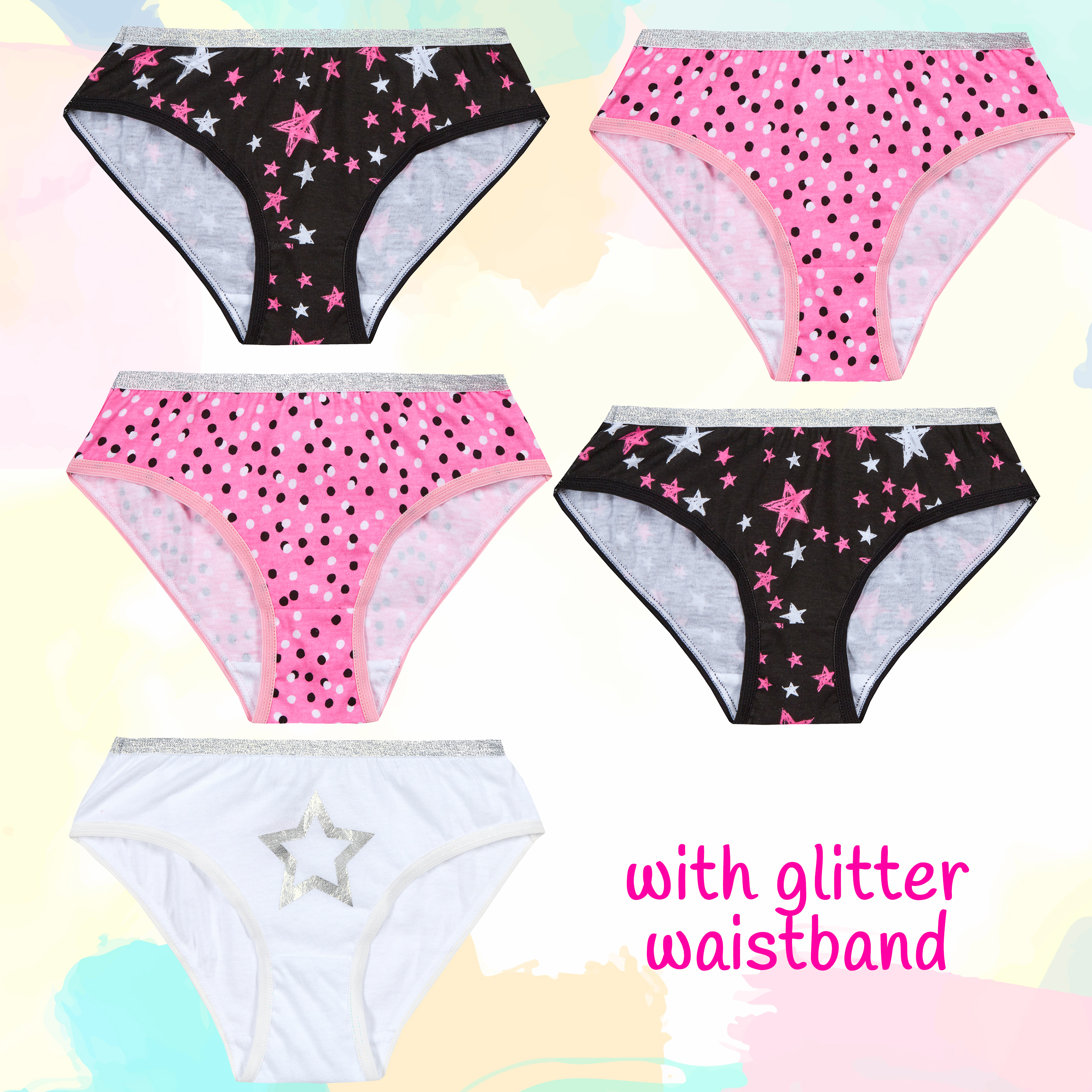 Paquete de 5 pares de brifas knickers multicompra pantalones ricos en algodón ropa interior - Imagen 19 de 34