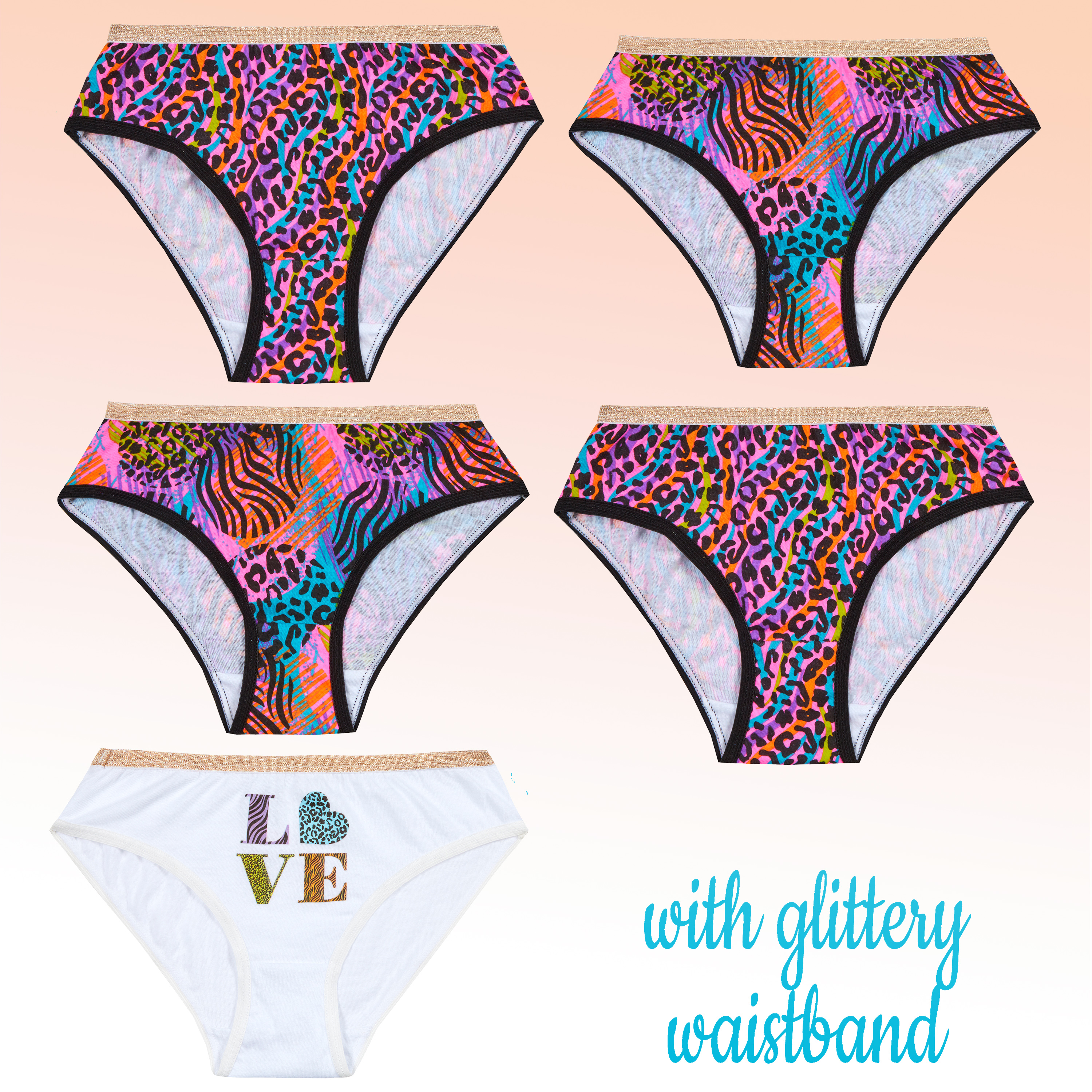 Girls Briefs 5 Pairs Underwear 100% Cotton Pants Rainbow Knickers Underpants Set - Picture 27 of 55