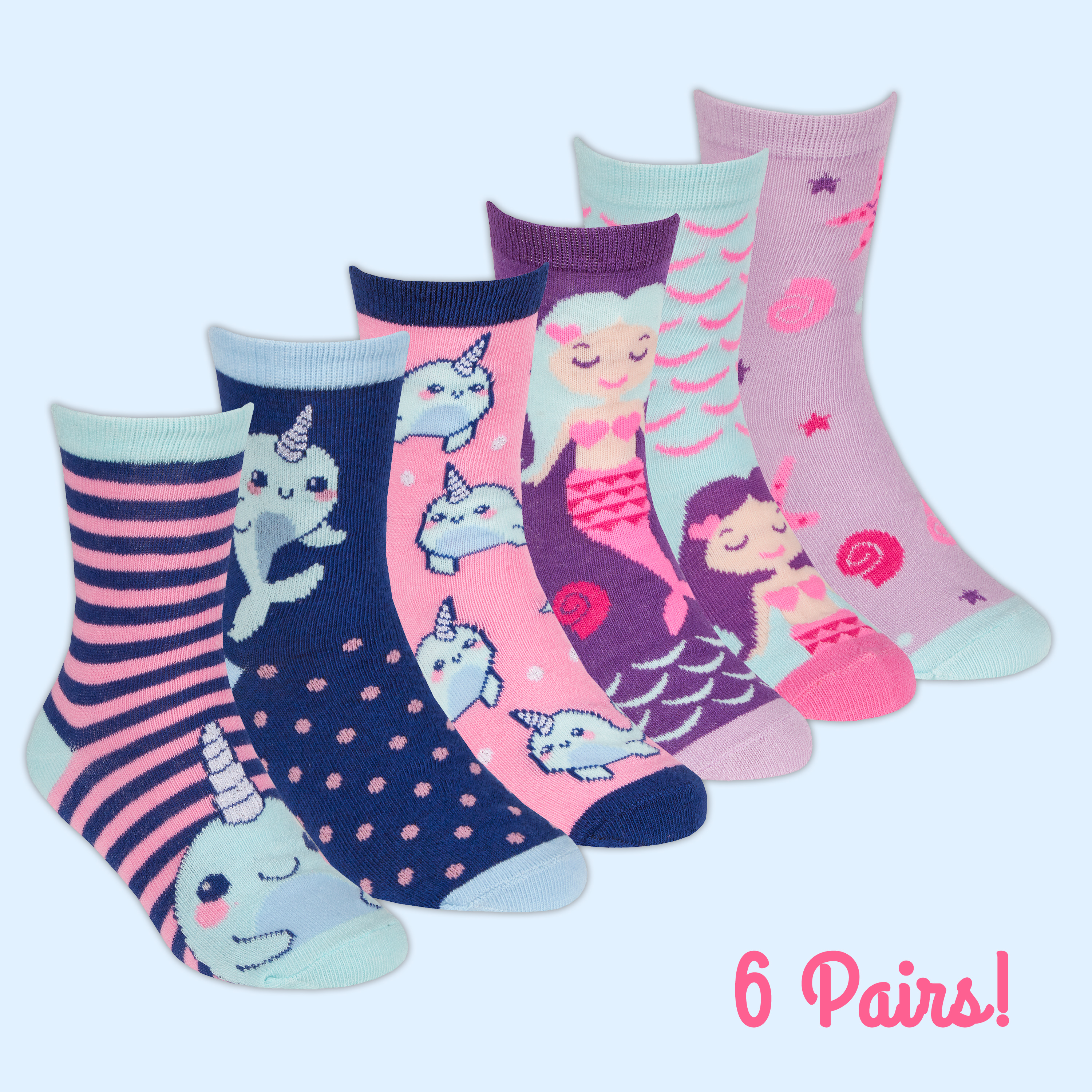 6 Pair Multipack Pastel Novelty Girls Unicorn Socks Birthday Christmas Gift SOCK SNOB