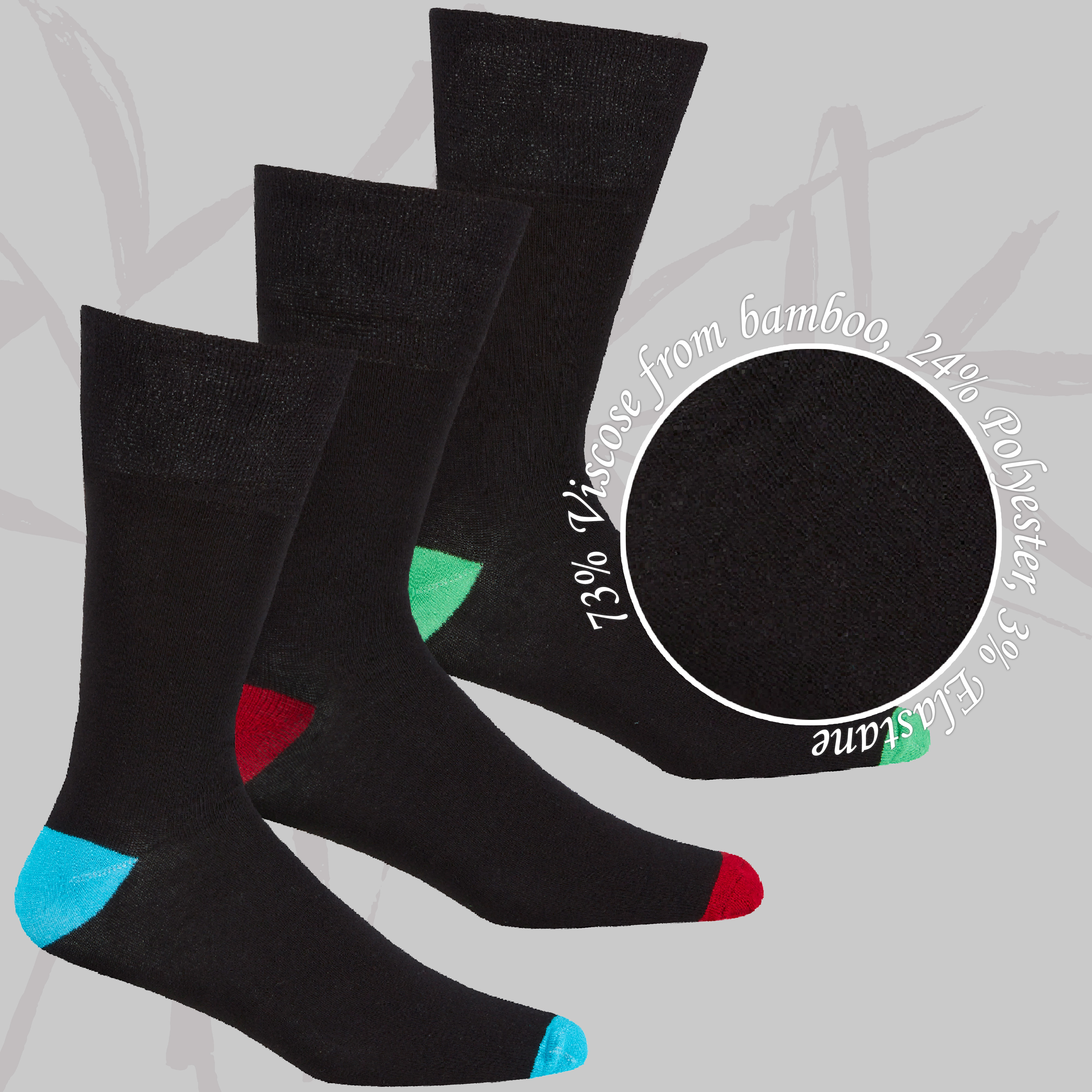 Mens 3 6 Pairs Luxury Bamboo Non Elastic Diabetic Socks Gentle Soft Size 6-11