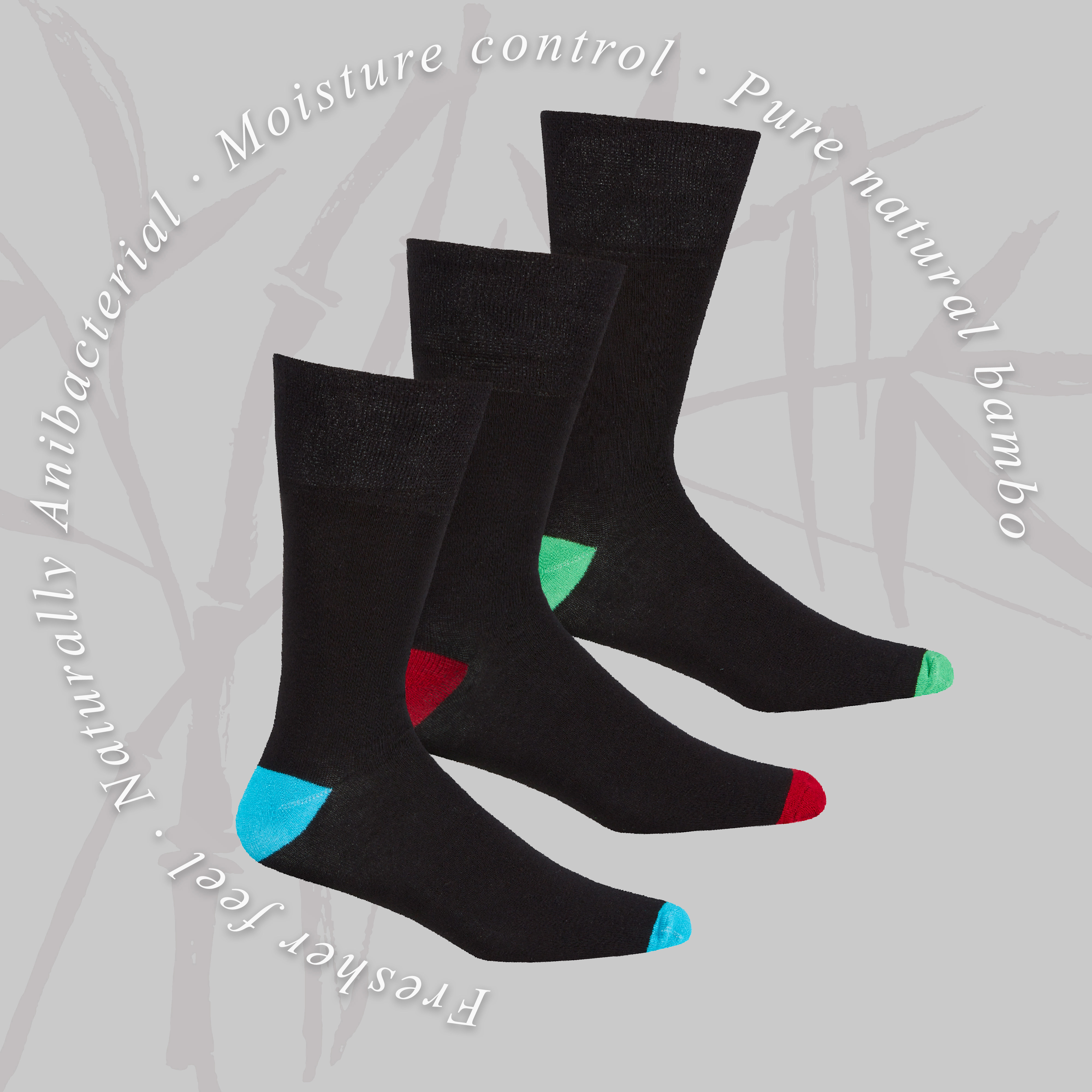 Mens 3 6 Pairs Luxury Bamboo Non Elastic Diabetic Socks Gentle Soft Size 6-11