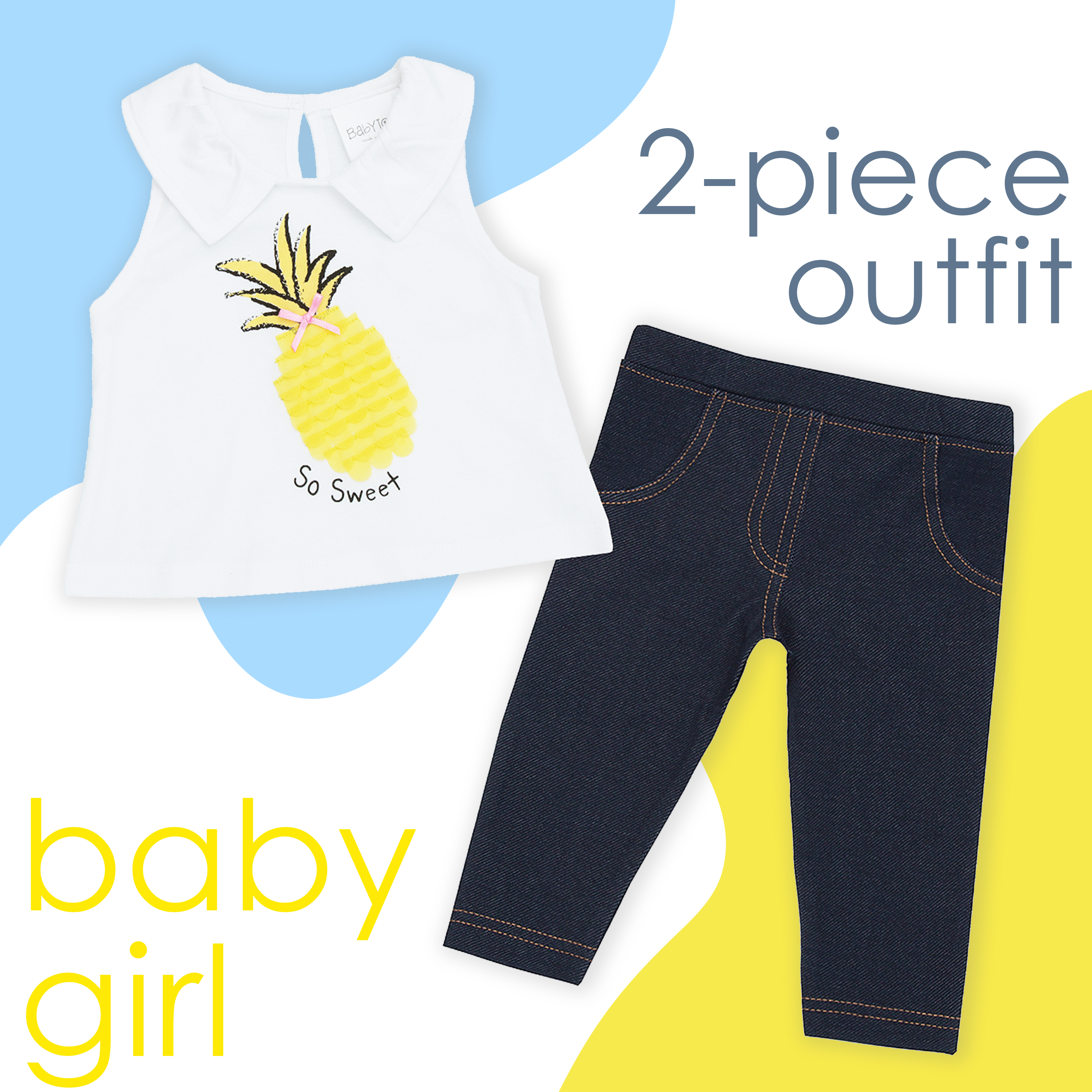 Baby Girls Summer Outfit Top and Leggings Set NB 0-3 3-6 6-9 9-12 12-18 18-24 UK