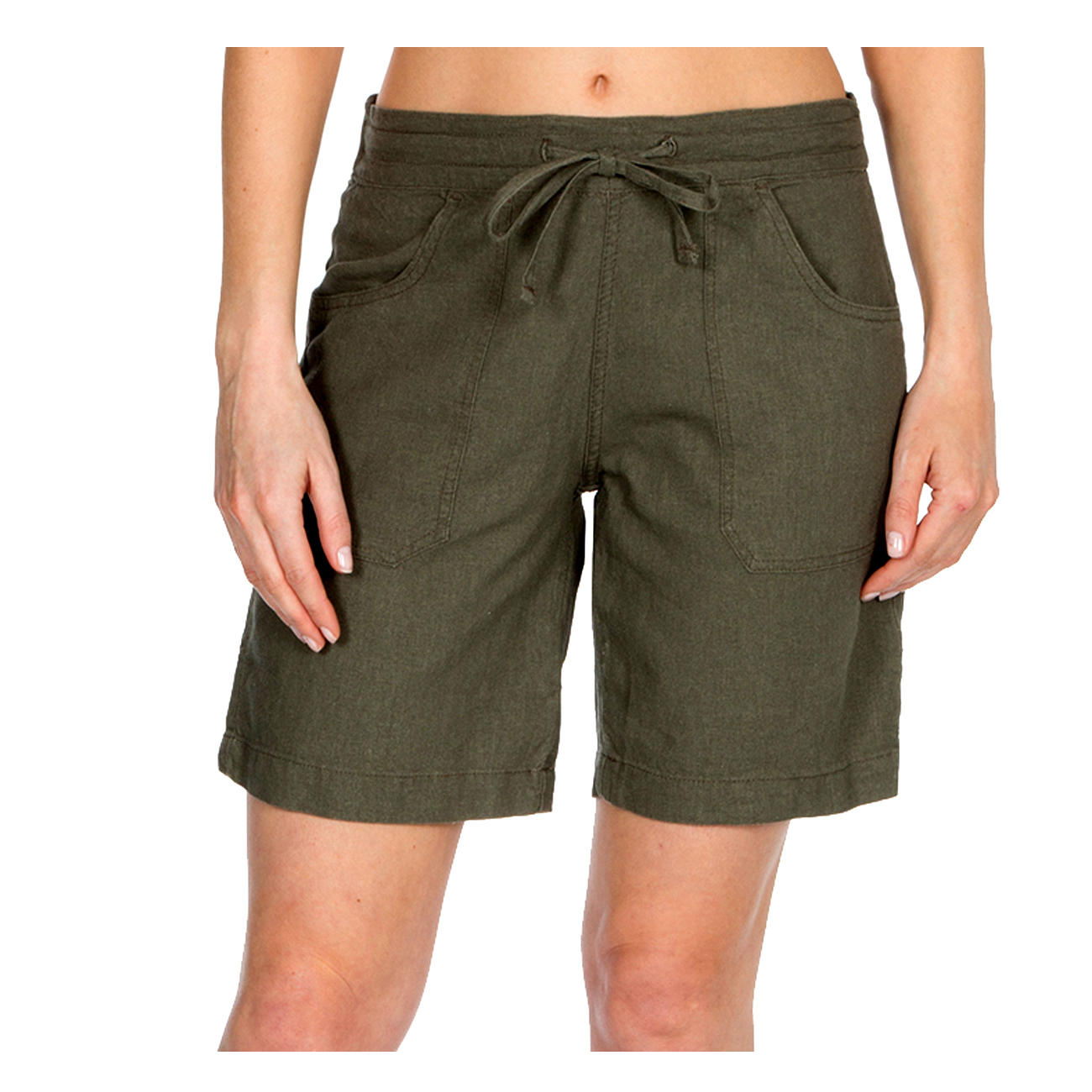 Ladies Linen Blend Shorts Pockets Summer Holiday Beach Drawstring Casual 10-22 | eBay