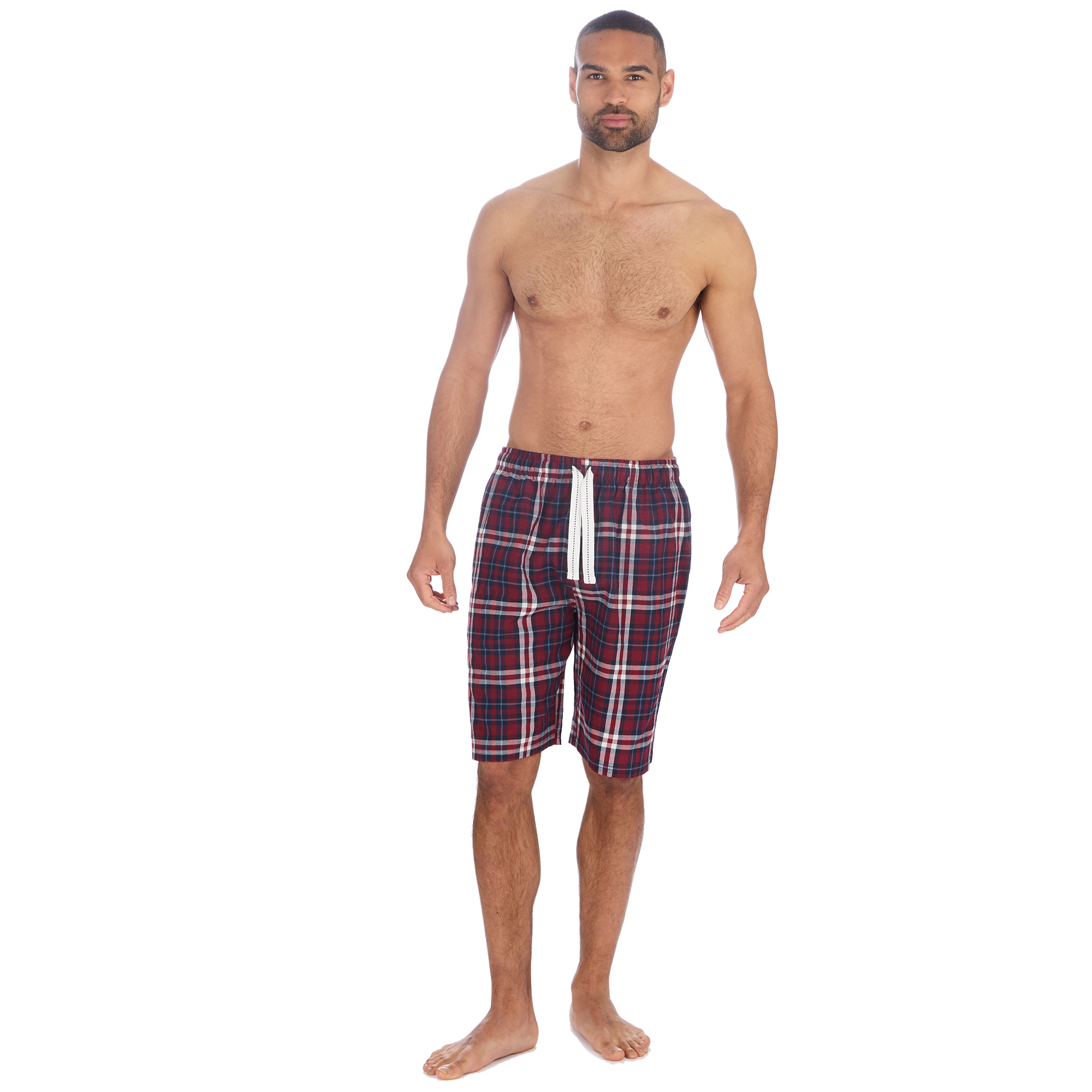 PANTALONES CORTOS A CUADROS TEJIDOS Y/D CINTURA ELÁSTICA PARA HOMBRE TALLA S-XXL - Imagen 6 de 7