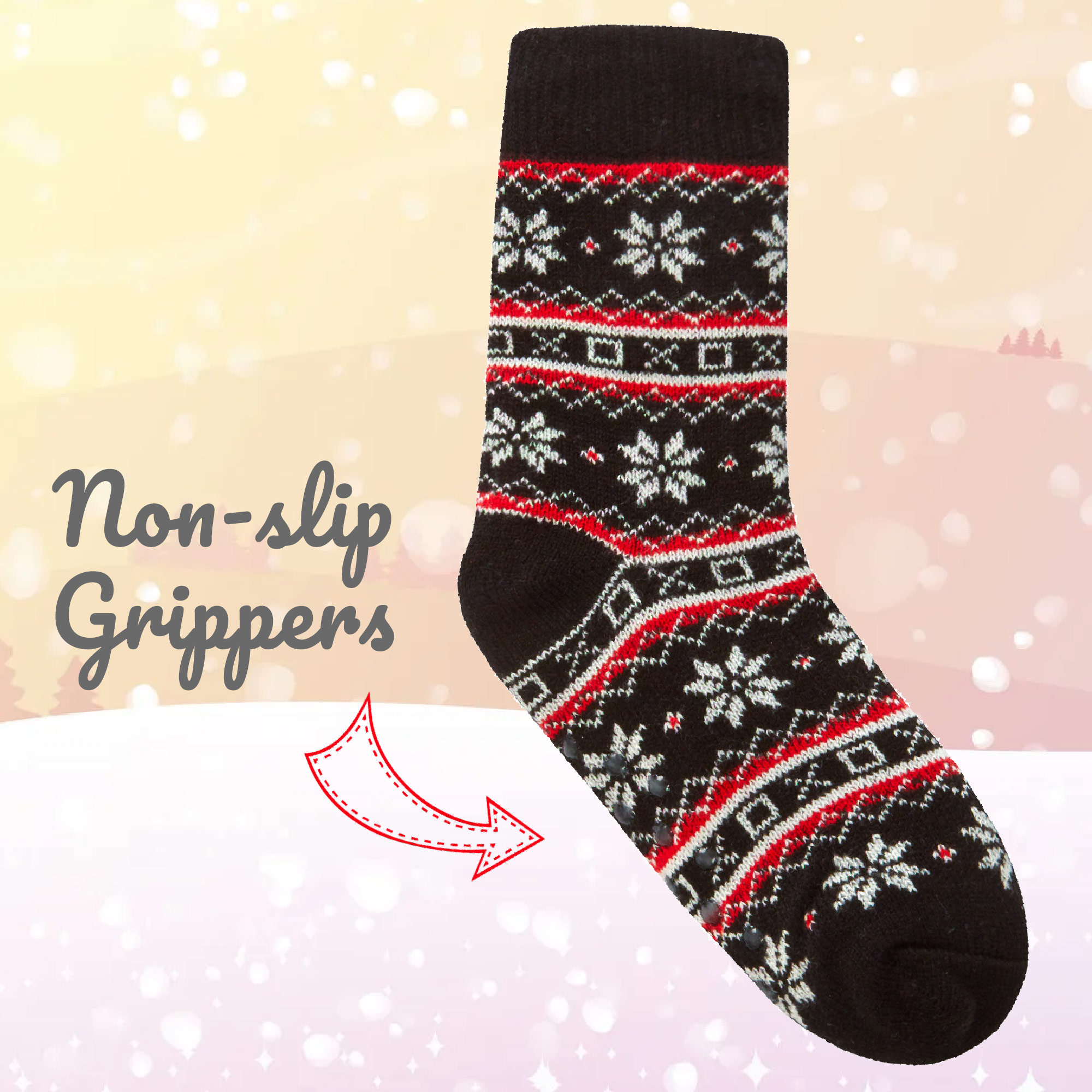 Children Boys Girls Fluffy Winter Warm Fair Isle Lining Bed Socks Grips Non Slip - Picture 9 of 14
