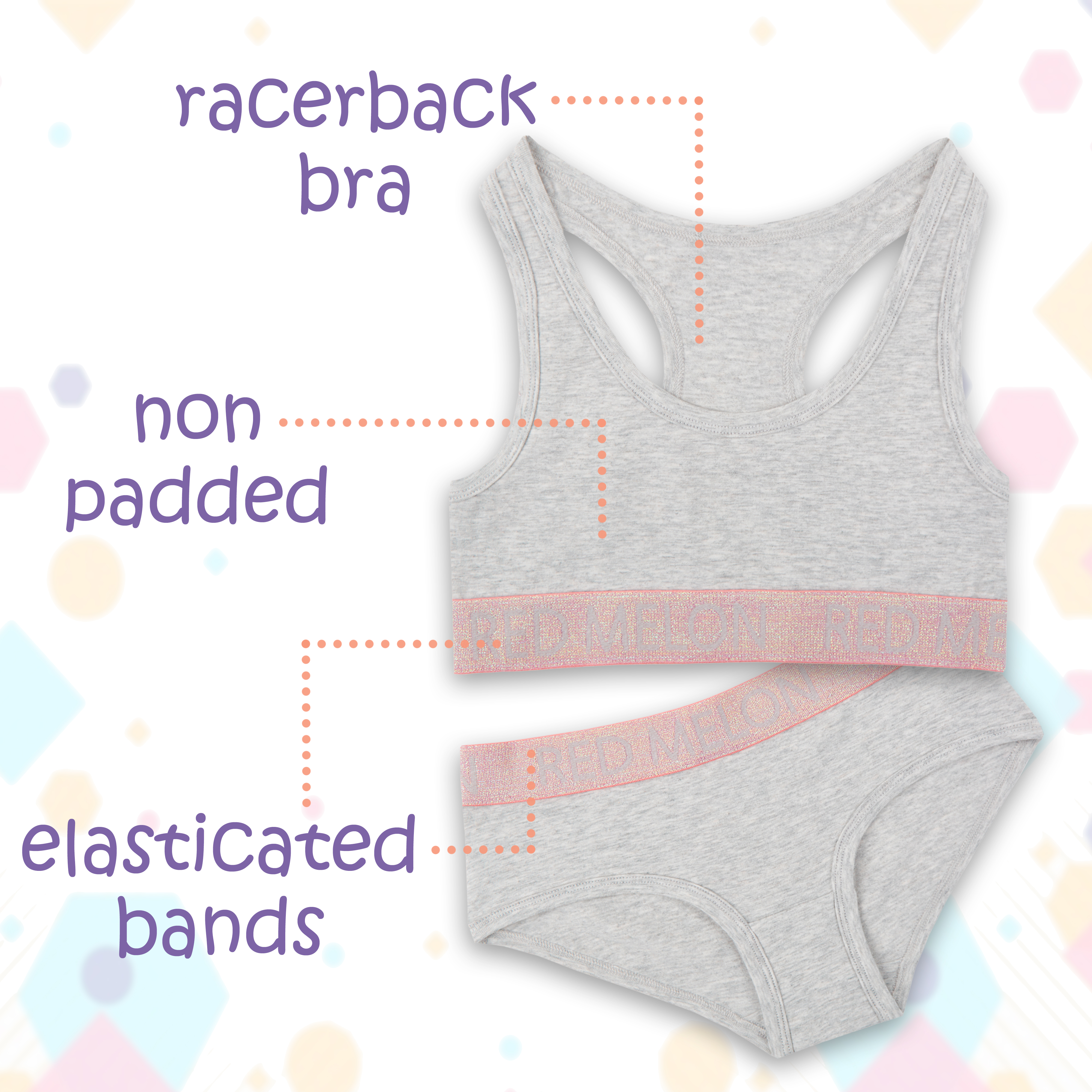 Young girl underwear SET vest design sports student bra& brief set female  child cotton bra girl lingera - AliExpress