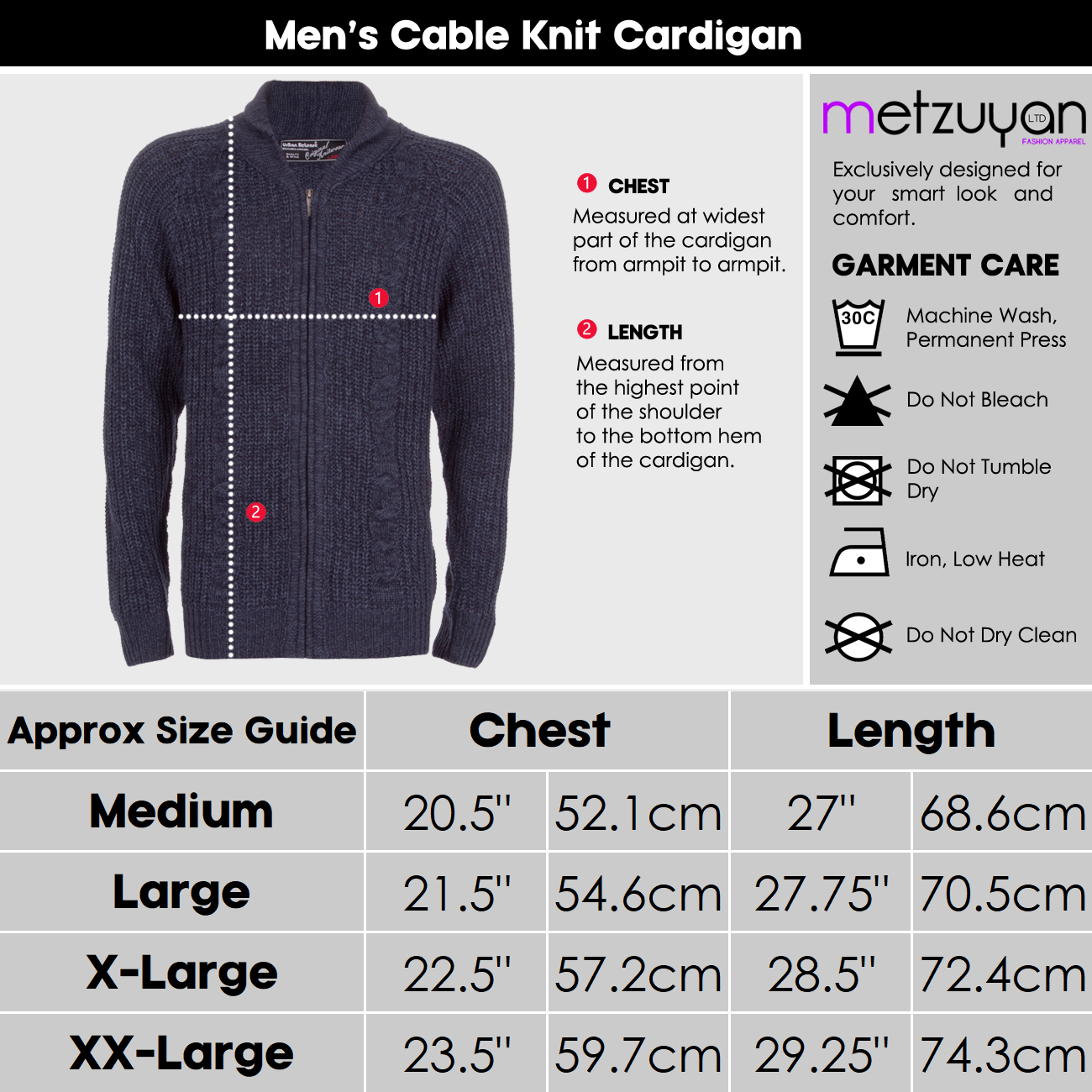 Kemilove Fashion Mens Zip Hooded Stand Collar Knit Cardigan Men Cardigans