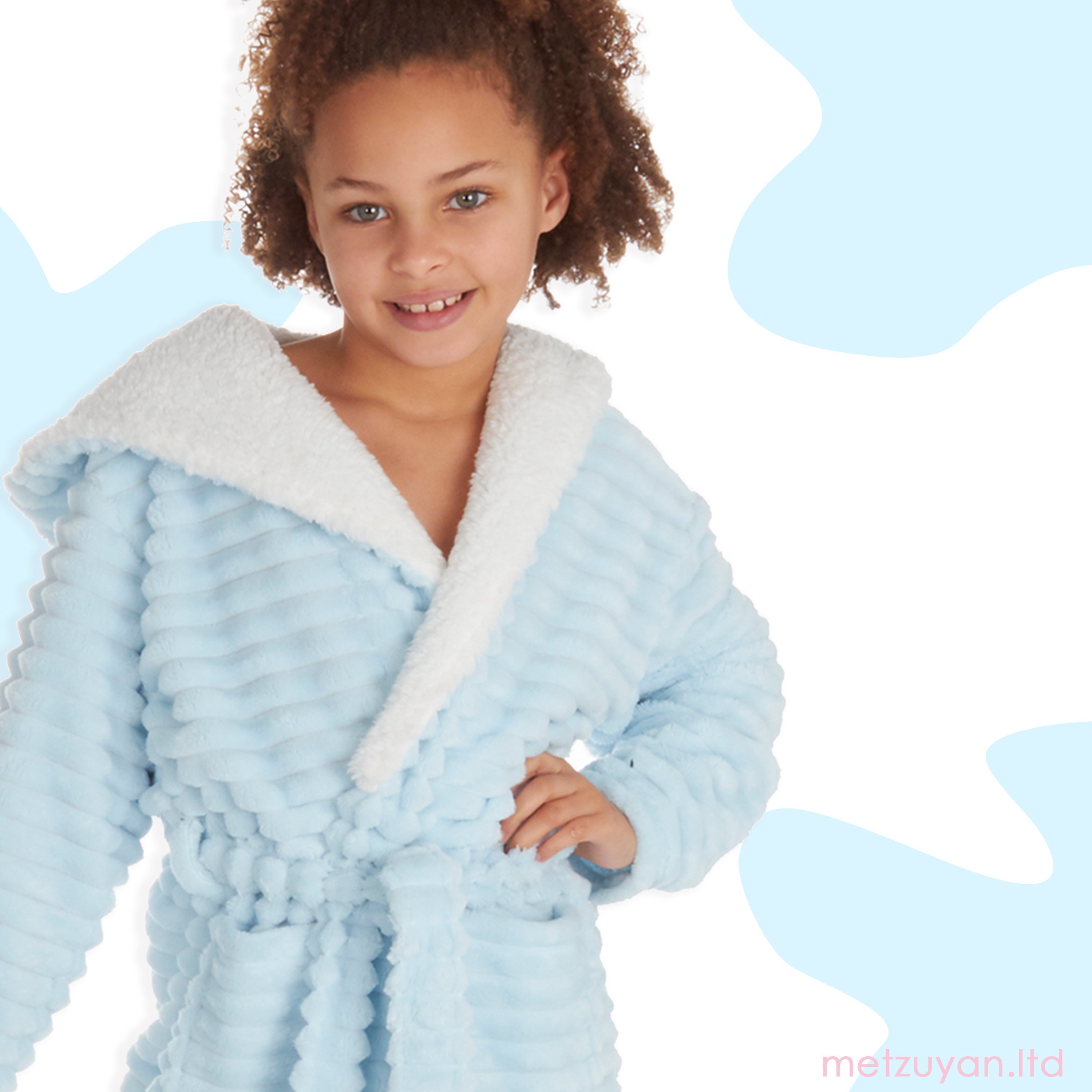 Metzuyan WS-AW23 Baby Girls Boys Teddy Bear Hearts Plain Dressing Gown with  Hood Cosy Plush Fleece Hooded Robe Blue 2-3 Years : Amazon.co.uk: Fashion