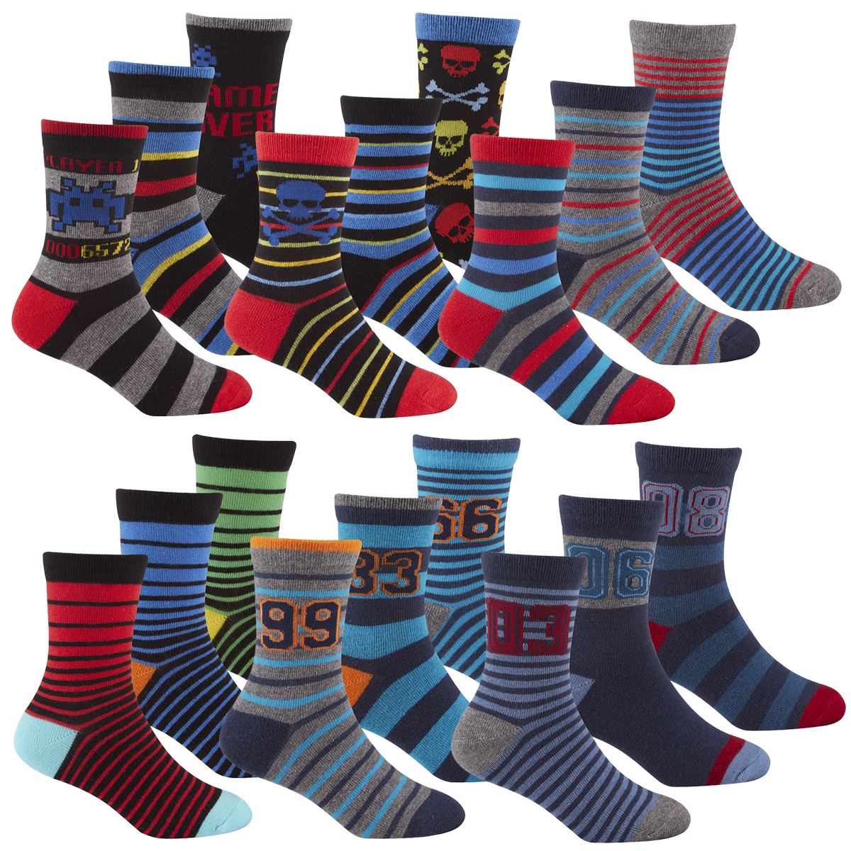 Kids Childrens Boys Novelty Cotton Socks Football Gaming Multipack 6 9 Pairs eBay