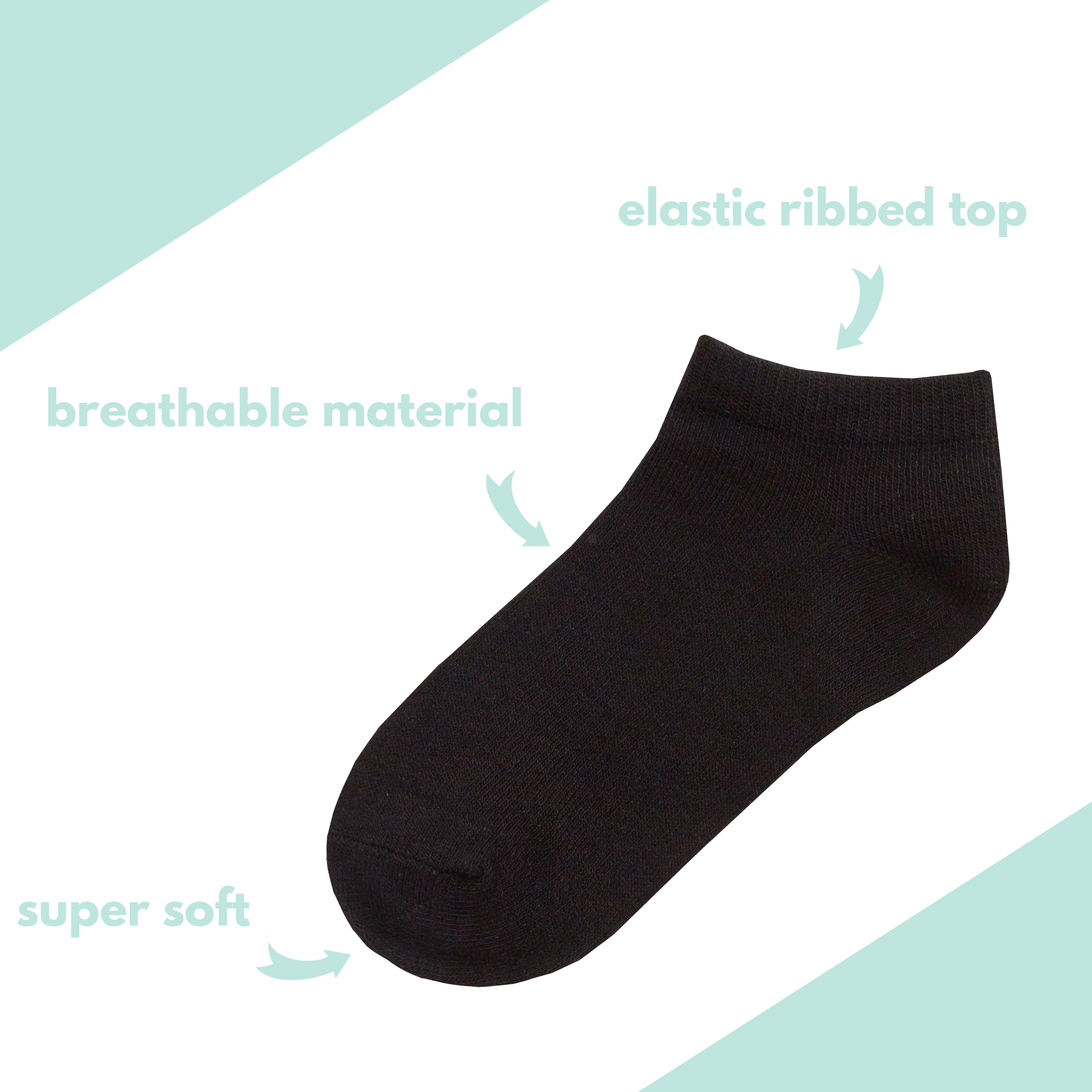 Kids Boys Girls Plain Bamboo Trainer Liner Ankle School Socks 9-12 12.5-3.5 4-6 - Picture 5 of 14