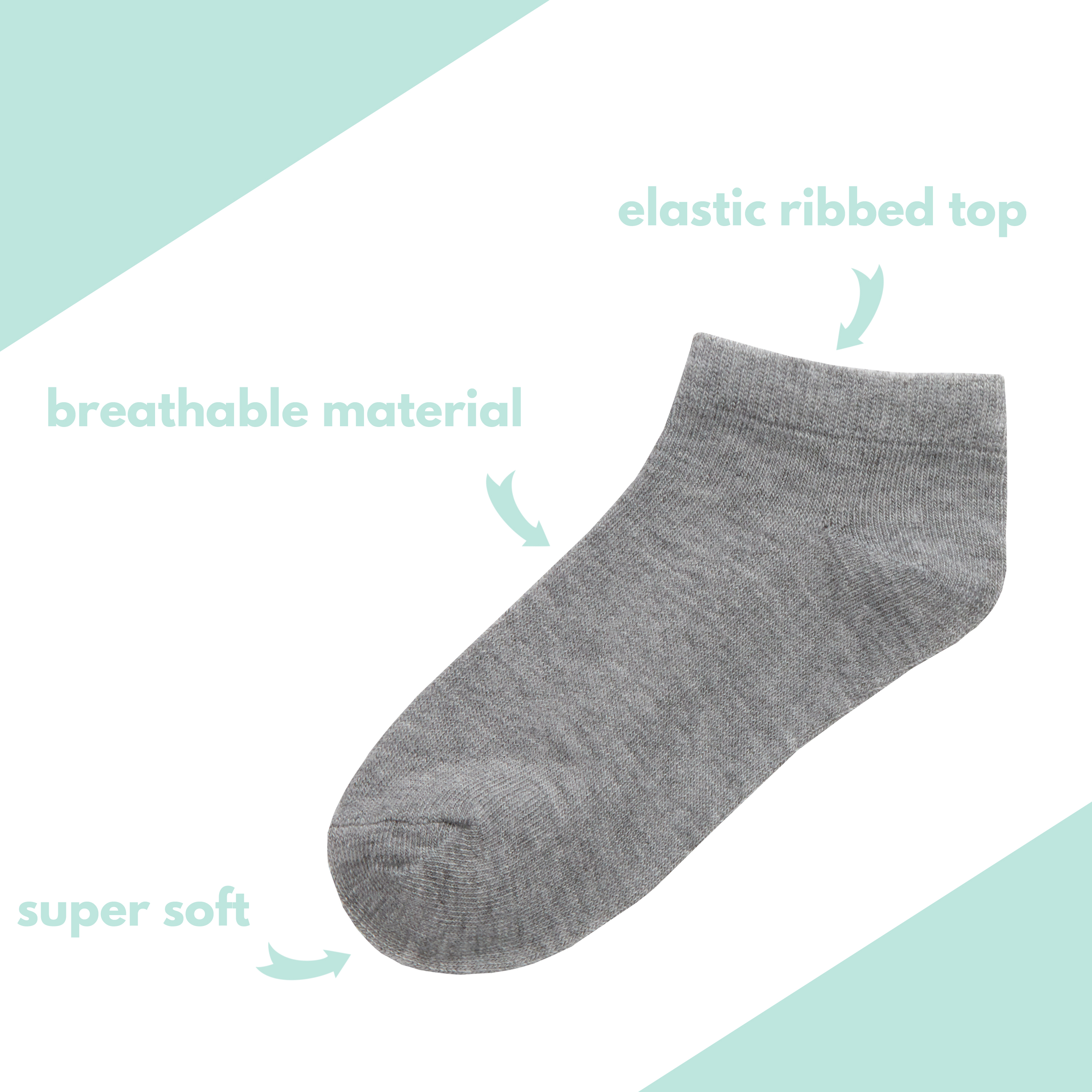Kids Boys Girls Plain Bamboo Trainer Liner Ankle School Socks 9-12 12.5-3.5 4-6 - Picture 9 of 14