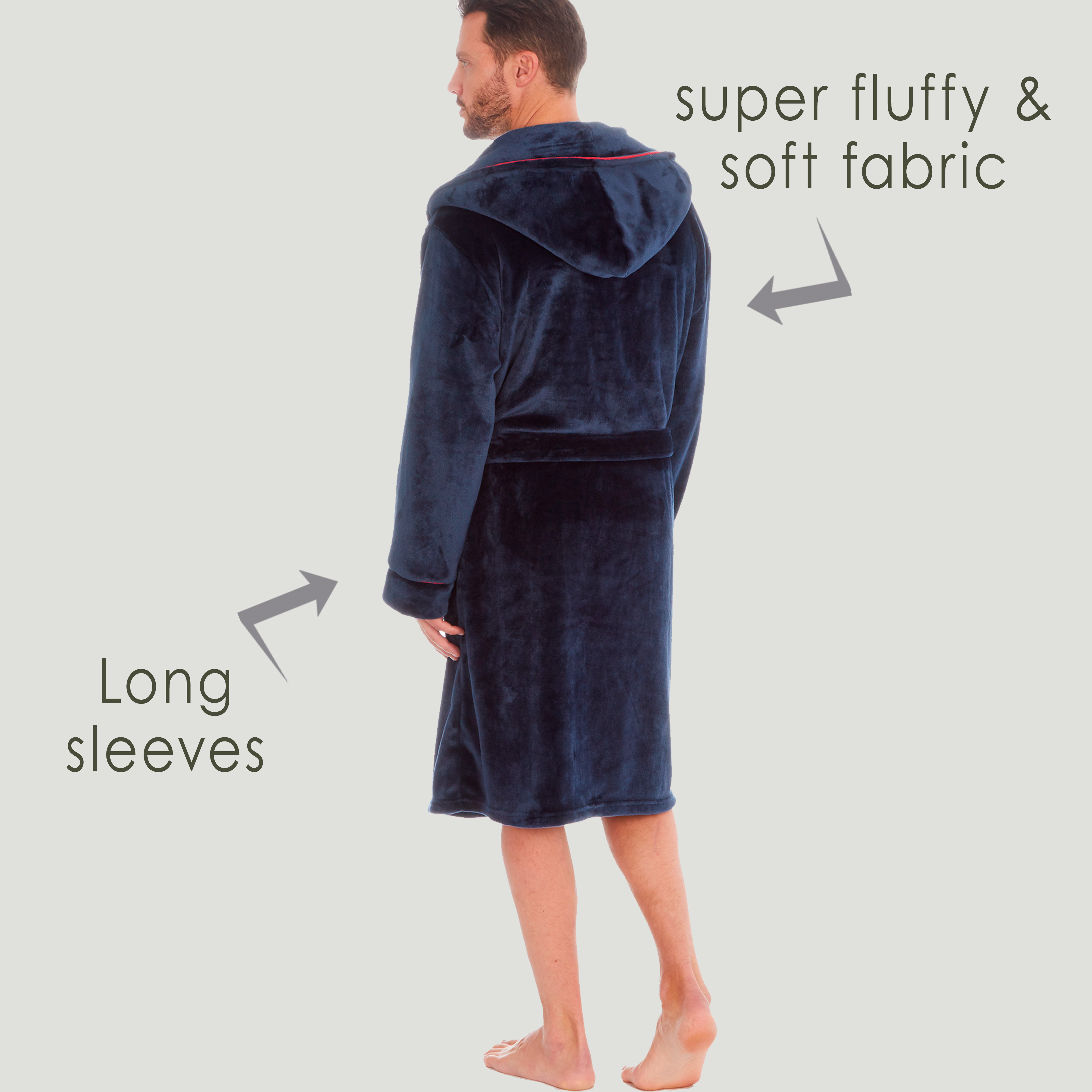 Mens Hooded Fleece Dressing Gown 3XL 4XL 5Xl Big & Tall Plus Size Robes for  Him | eBay