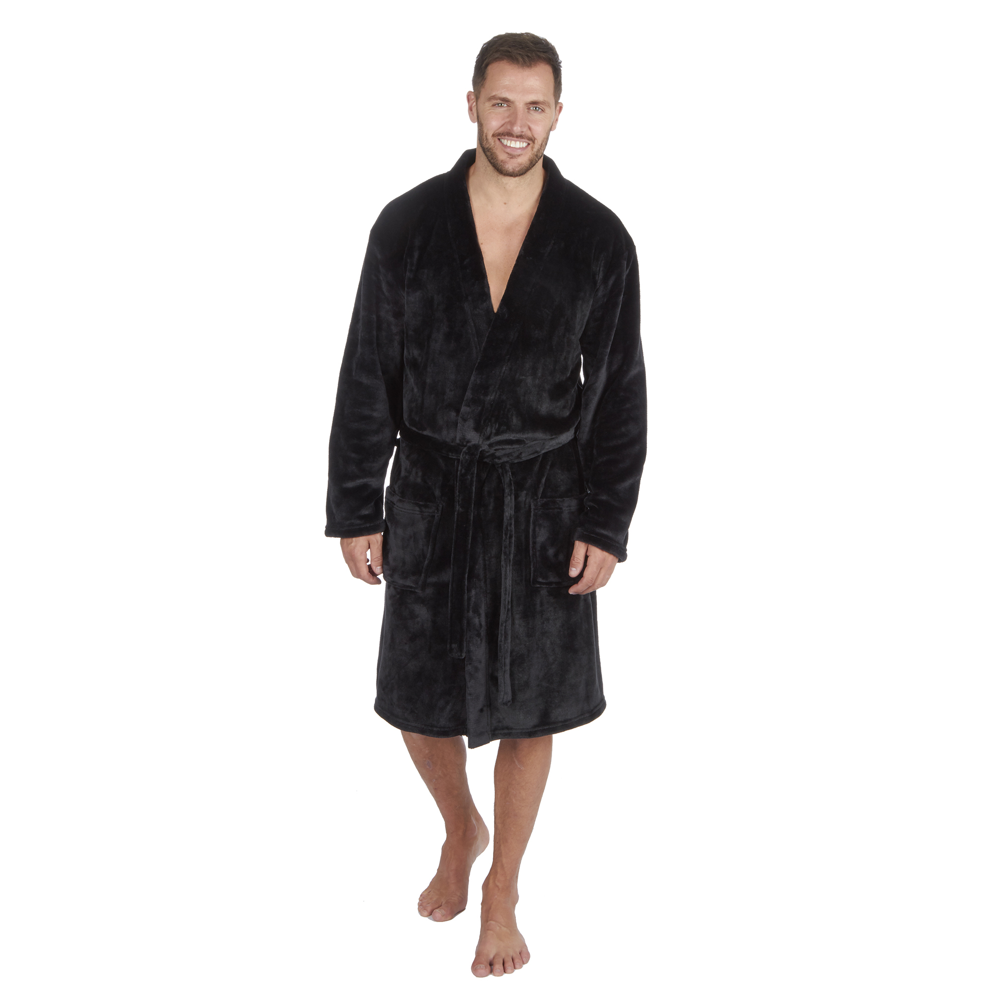Metzuyan Mens Check Hooded Dressing Gown Soft Robe with Pockets Sizes M-XXL 