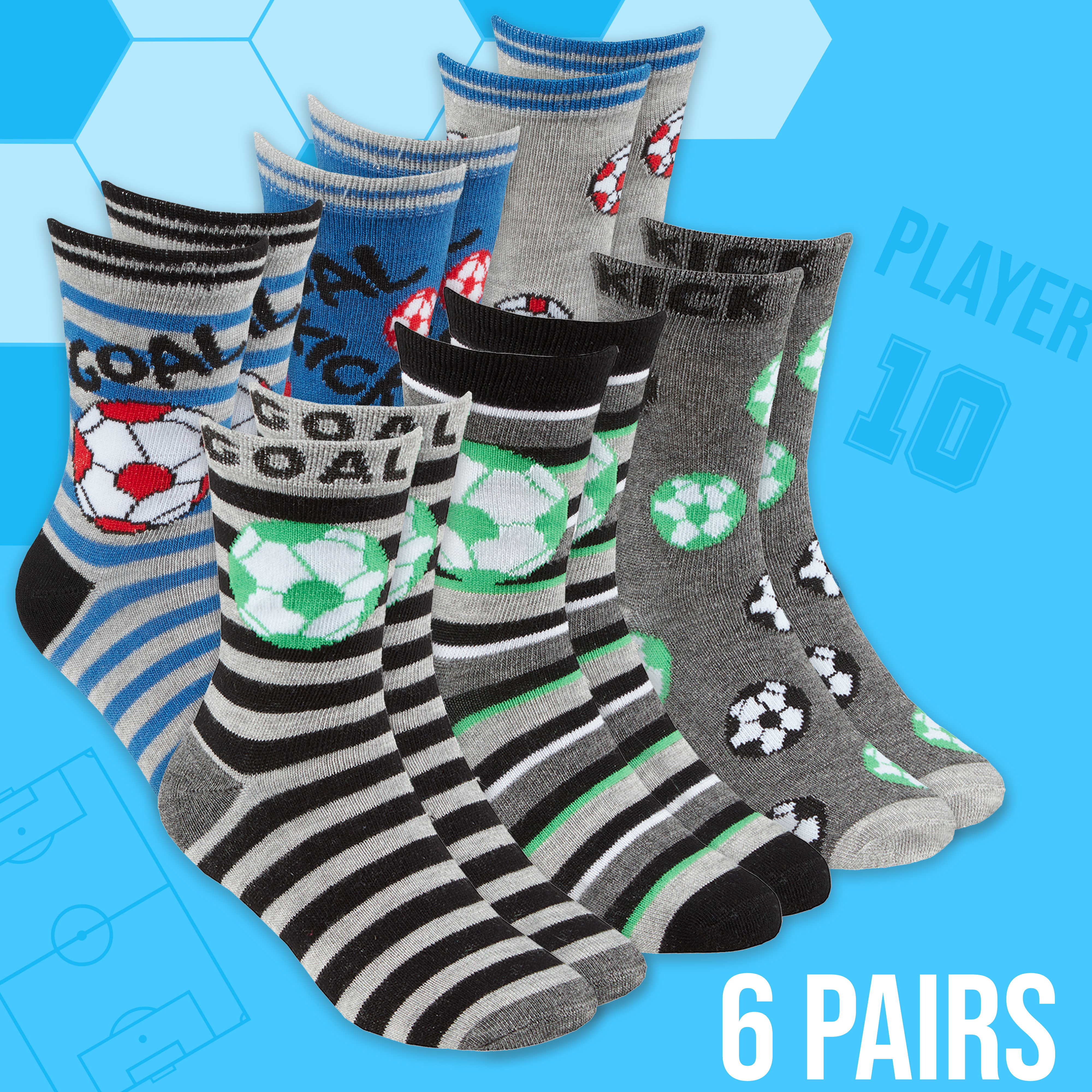 Kids Boys Bamboo Crew Socks Novelty Cartoon Football Size UK 6-8.5 9-12 12.5-3.5 - Picture 8 of 10