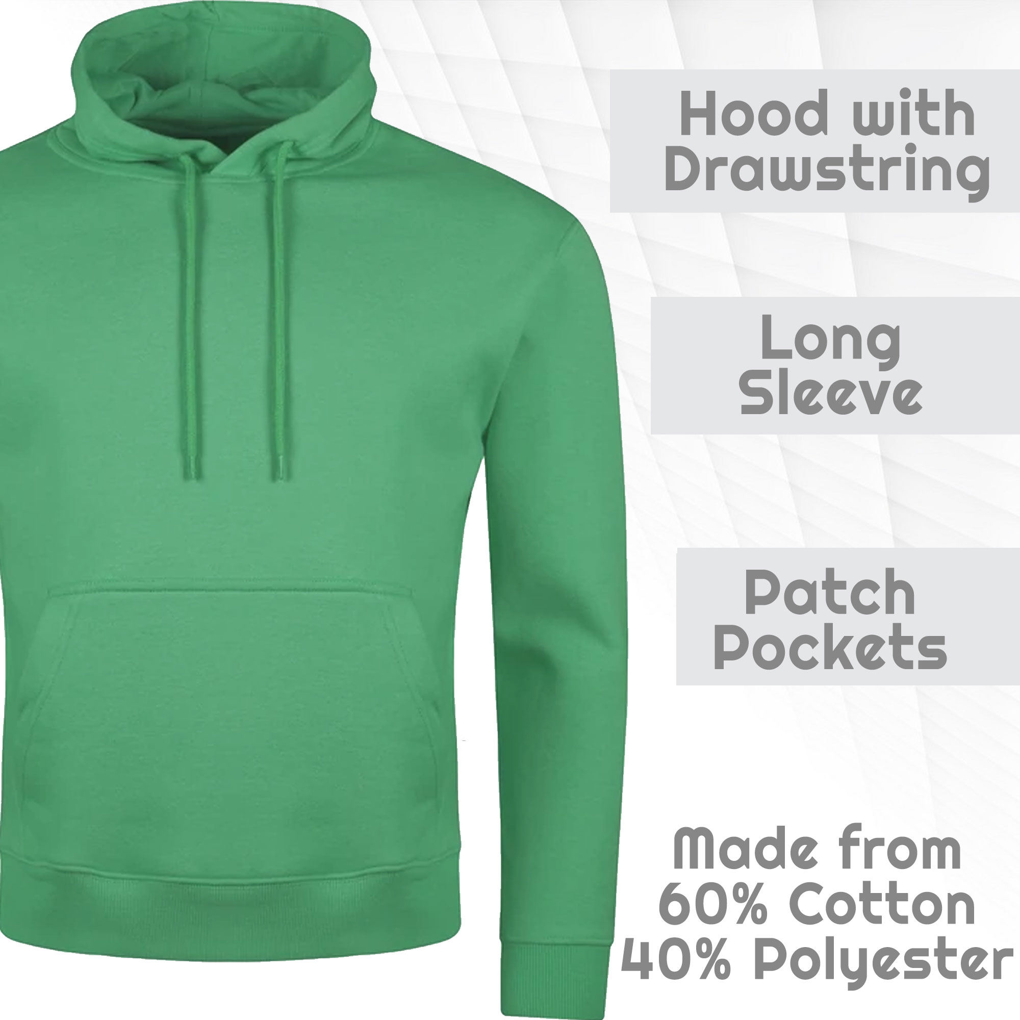 Mens Plain Hooded Sweatshirt Pullover Hoodie Adult Fleece Long Sleeved Sportwear - Picture 34 of 38