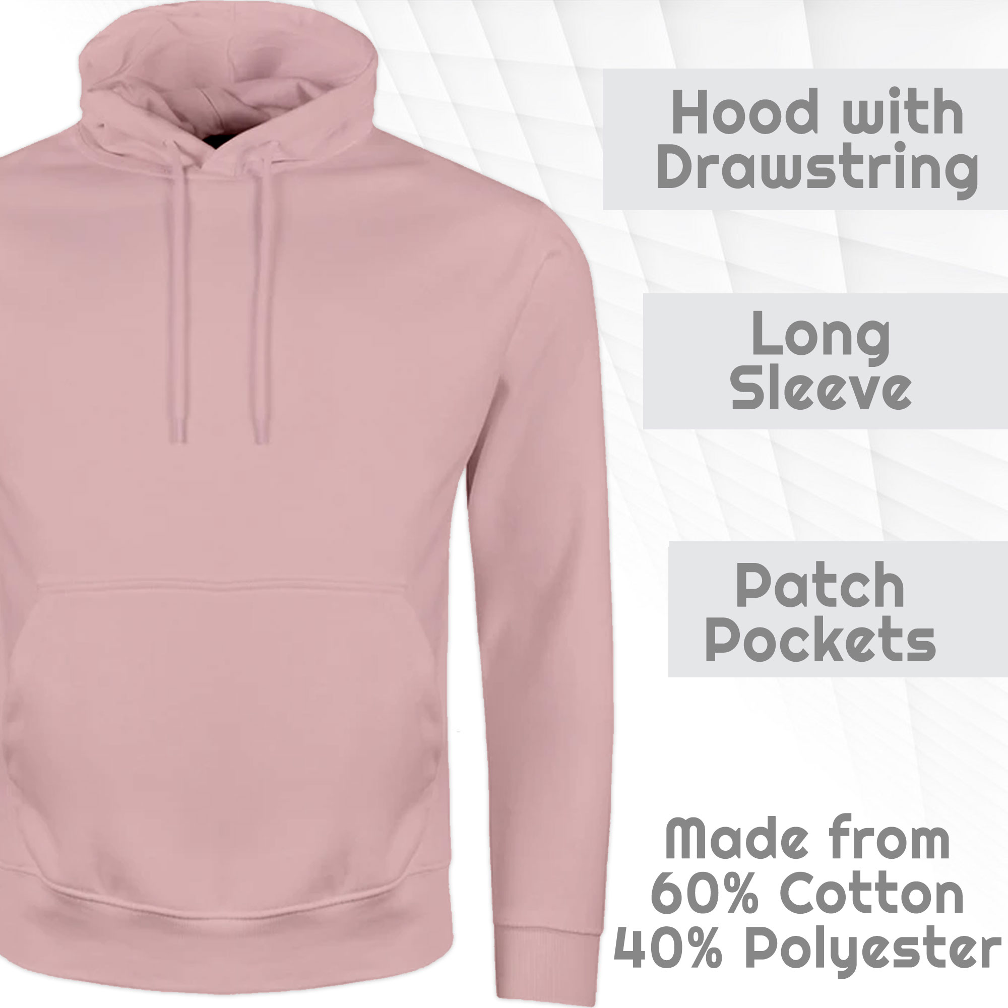 Mens Plain Hooded Sweatshirt Pullover Hoodie Adult Fleece Long Sleeved Sportwear - Picture 20 of 38