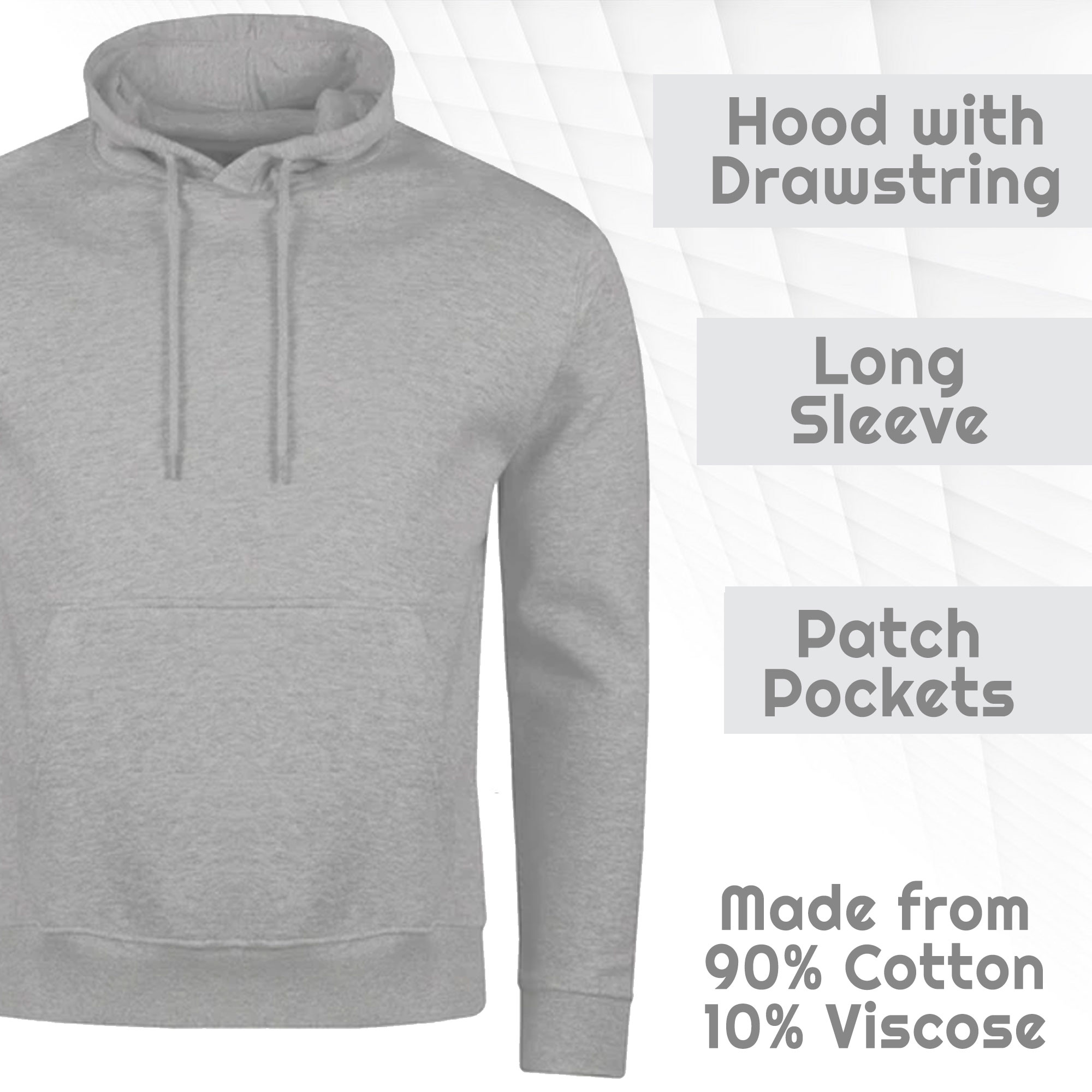 Mens Plain Hooded Sweatshirt Pullover Hoodie Adult Fleece Long Sleeved Sportwear - Picture 8 of 38