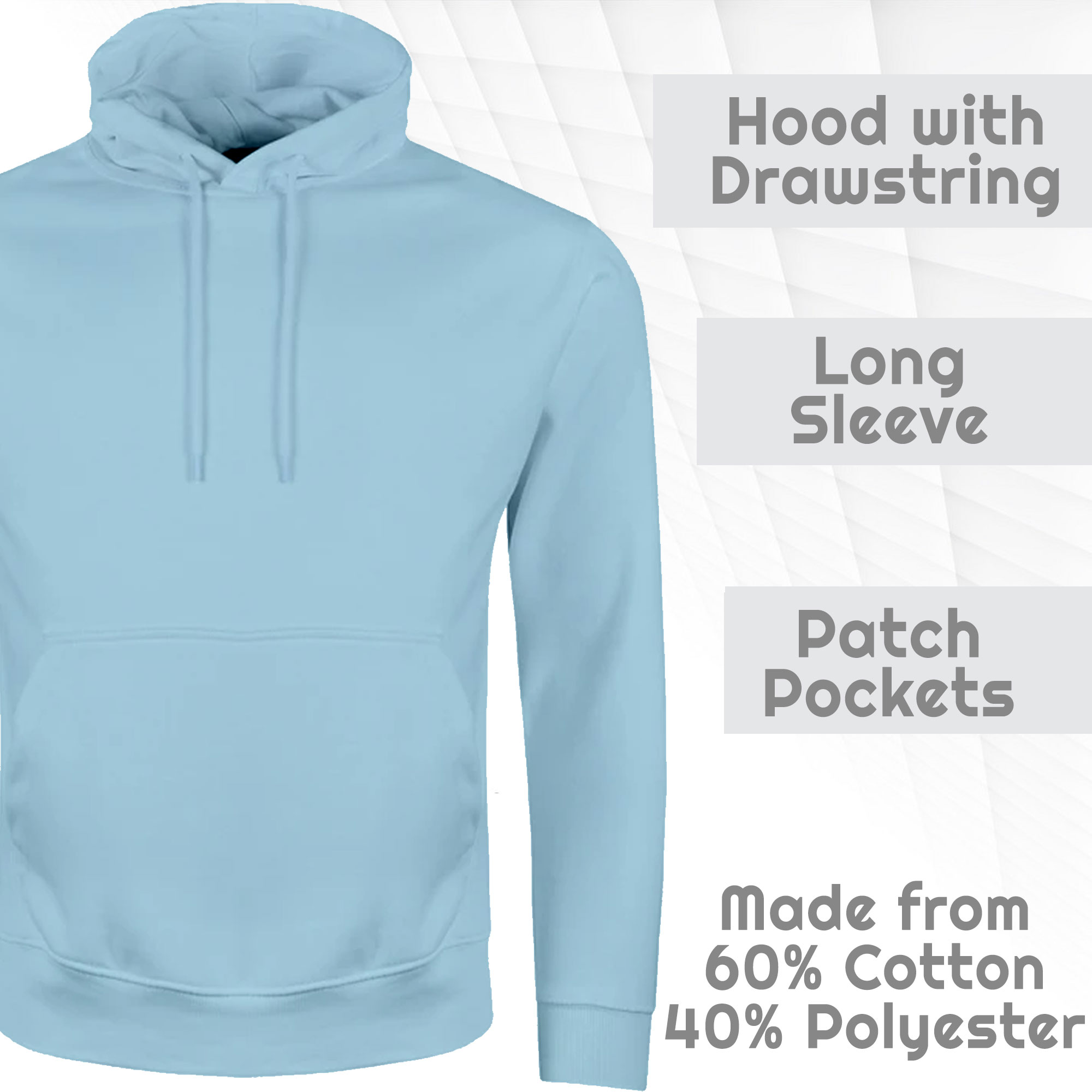 Mens Plain Hooded Sweatshirt Pullover Hoodie Adult Fleece Long Sleeved Sportwear - Picture 22 of 38